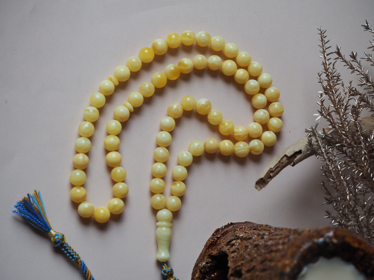 Natural Milk Mat Amber Tasbih 10mm