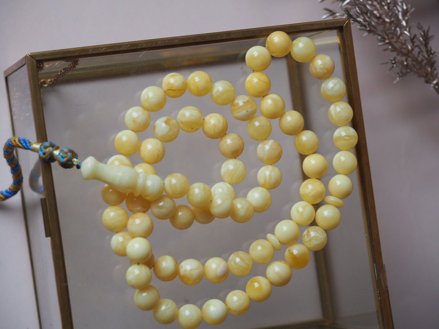 Natural Milk Mat Amber Tasbih 10mm