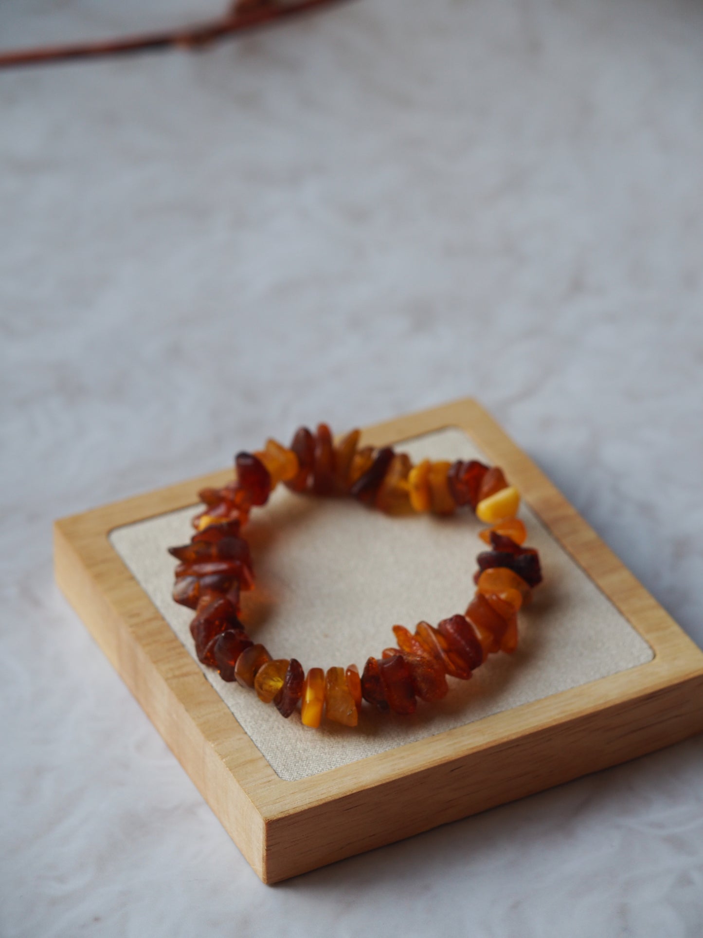 Raw Unpolished Cognac Amber Bracelet| Irregular