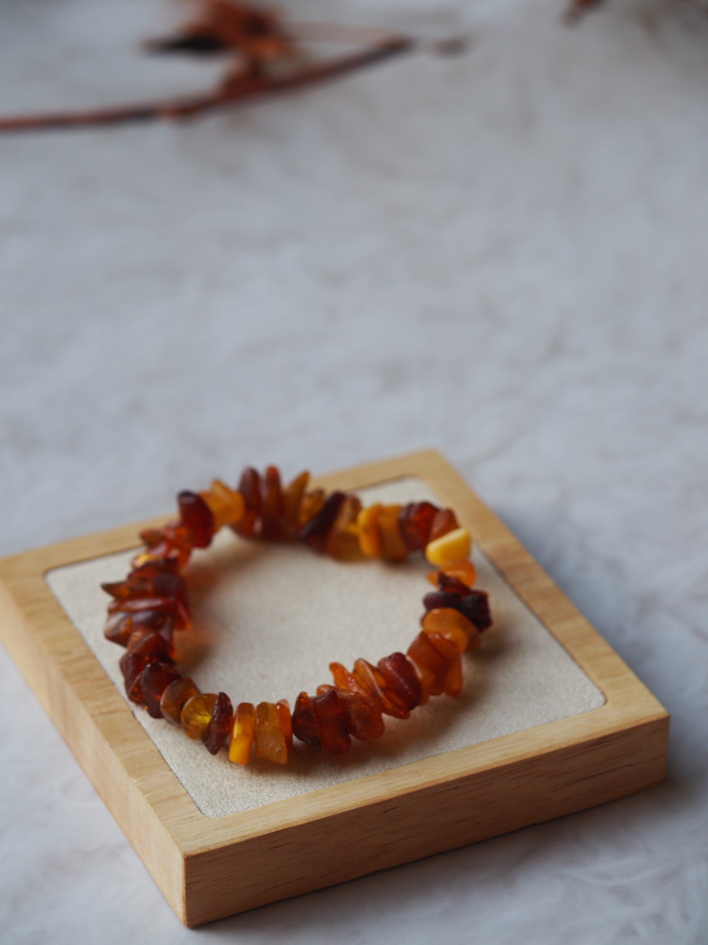 Raw Unpolished Cognac Amber Bracelet| Irregular