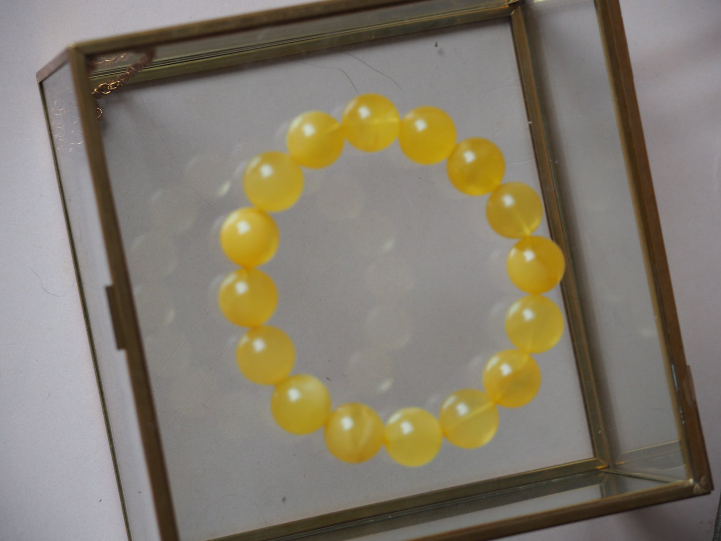 Natural Milk/ Transparent Amber Beaded Bracelet 13,5mm with Certificate