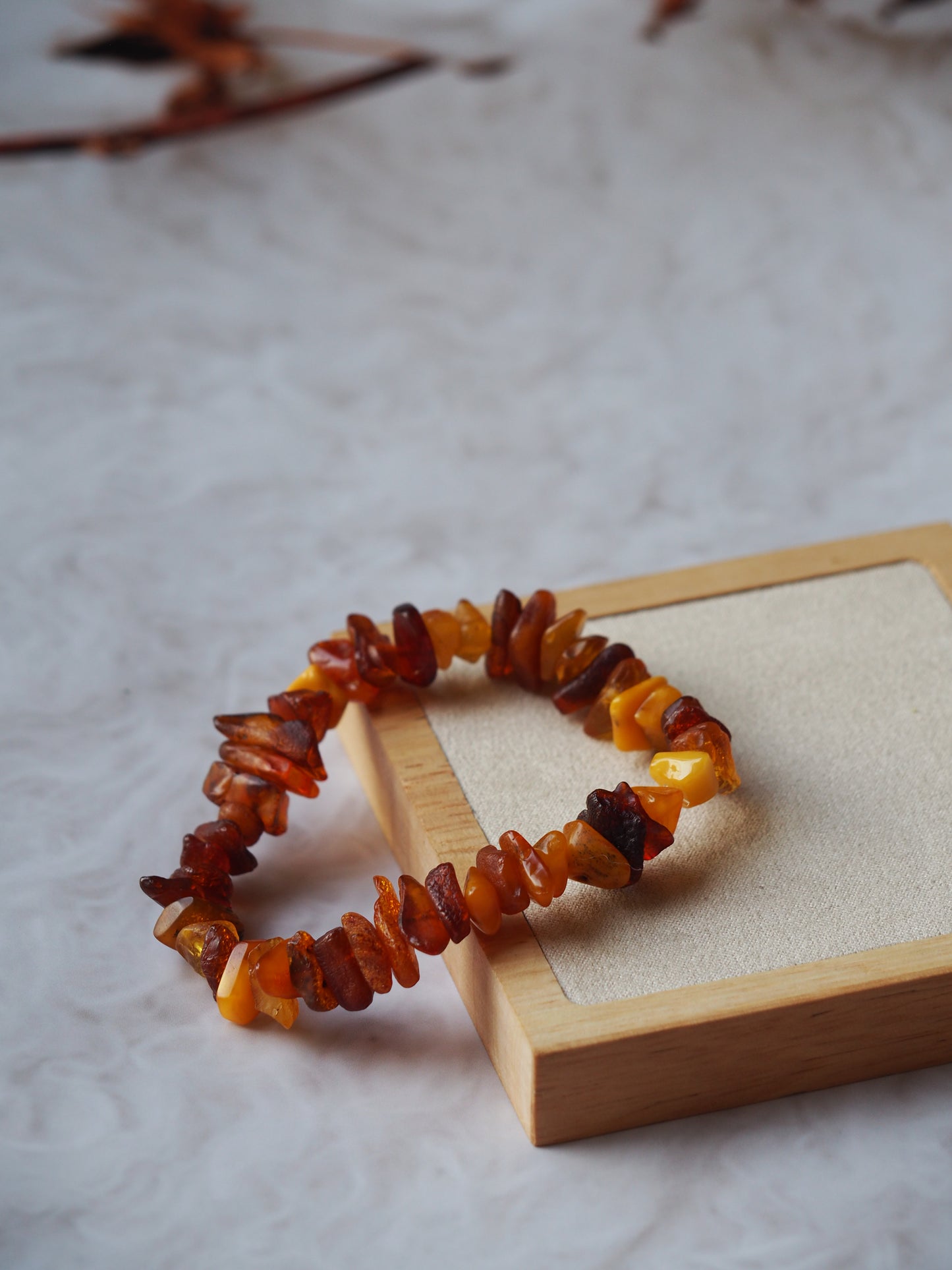 Raw Unpolished Cognac Amber Bracelet| Irregular