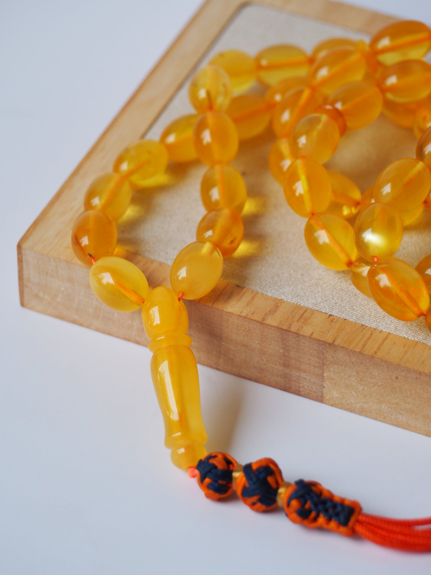 Olive Shape Transculent Amber Rosary 37,5g