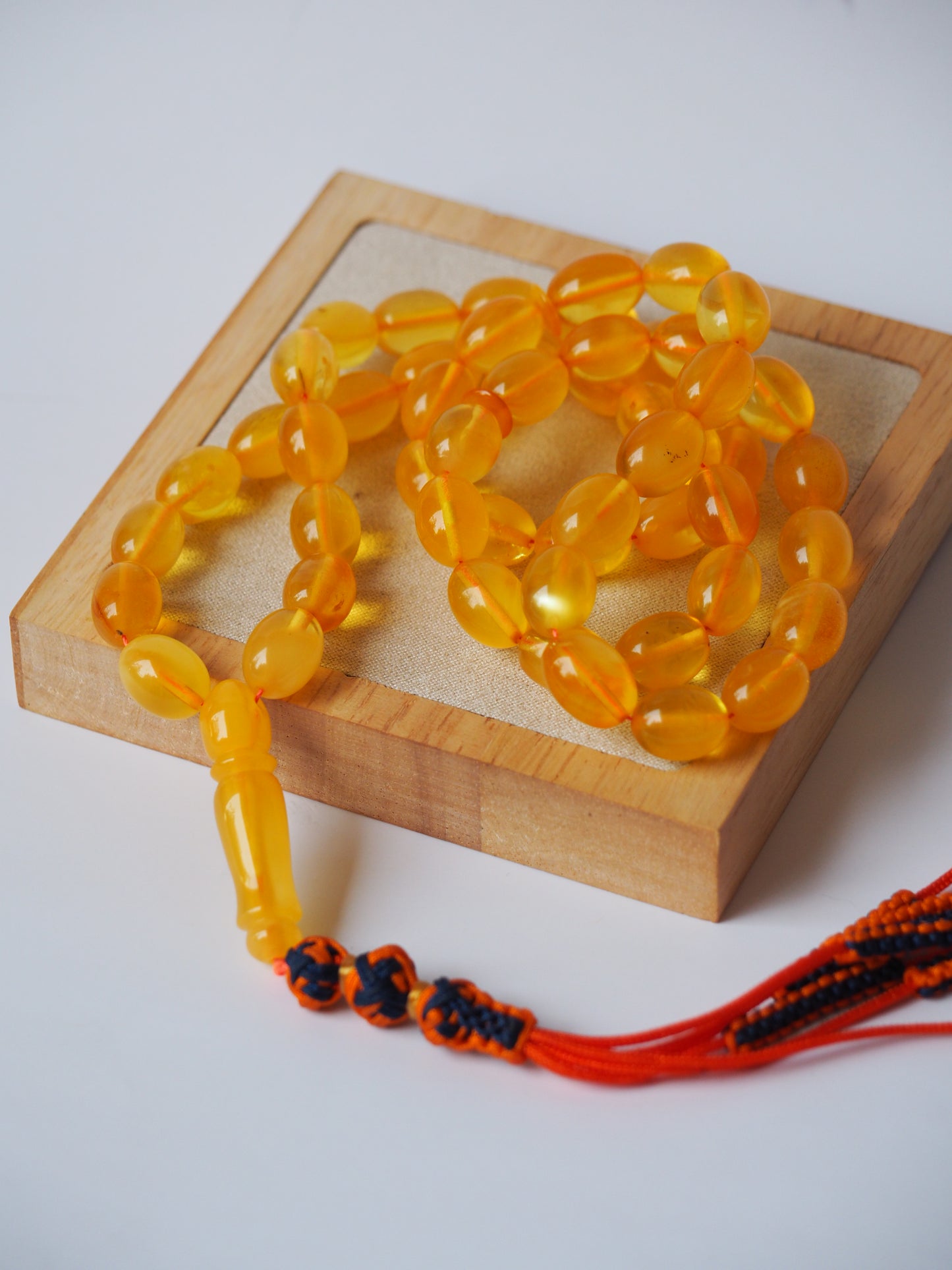 Olive Shape Transculent Amber Rosary 37,5g