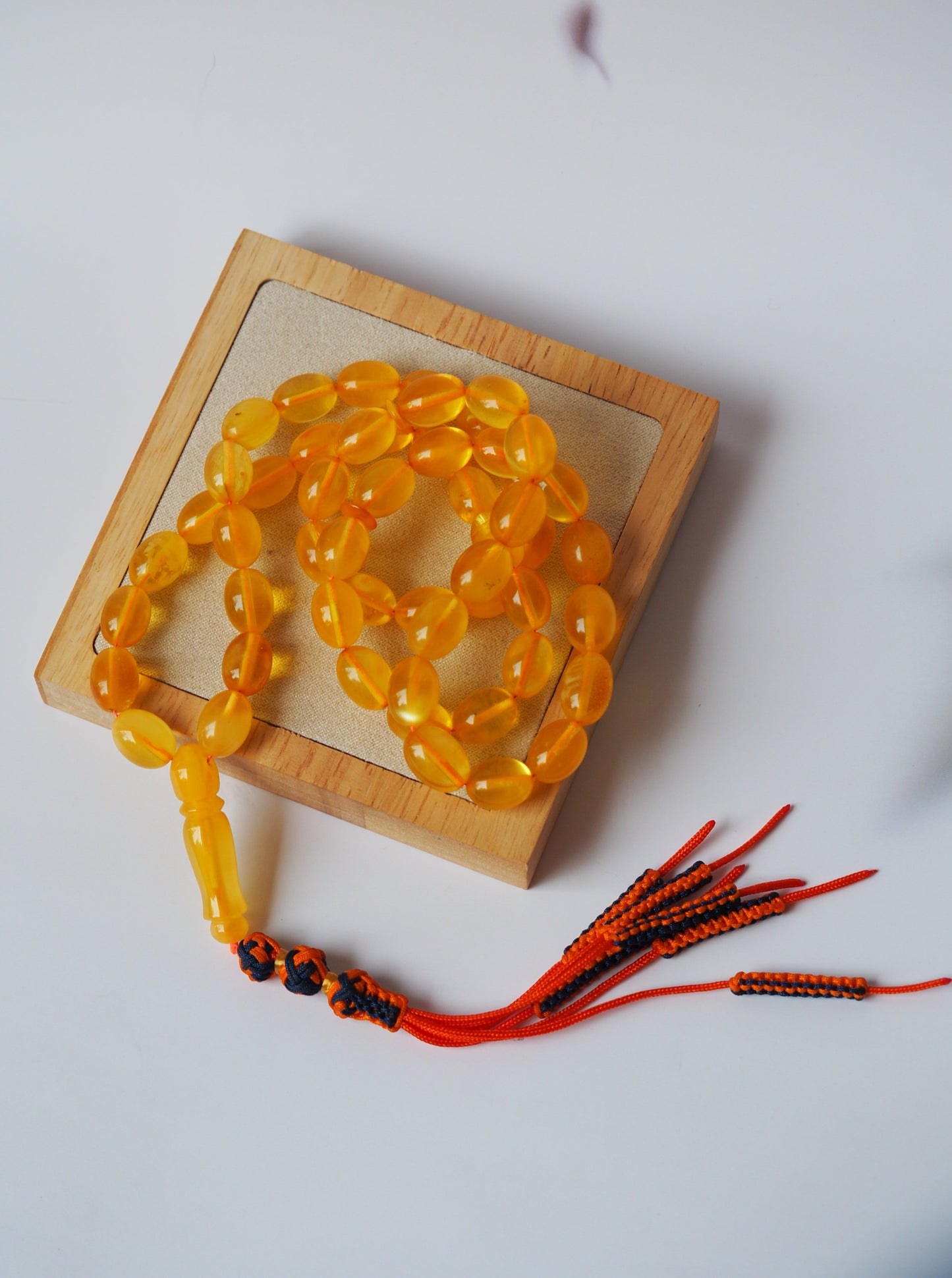 Olive Shape Transculent Amber Rosary 37,5g