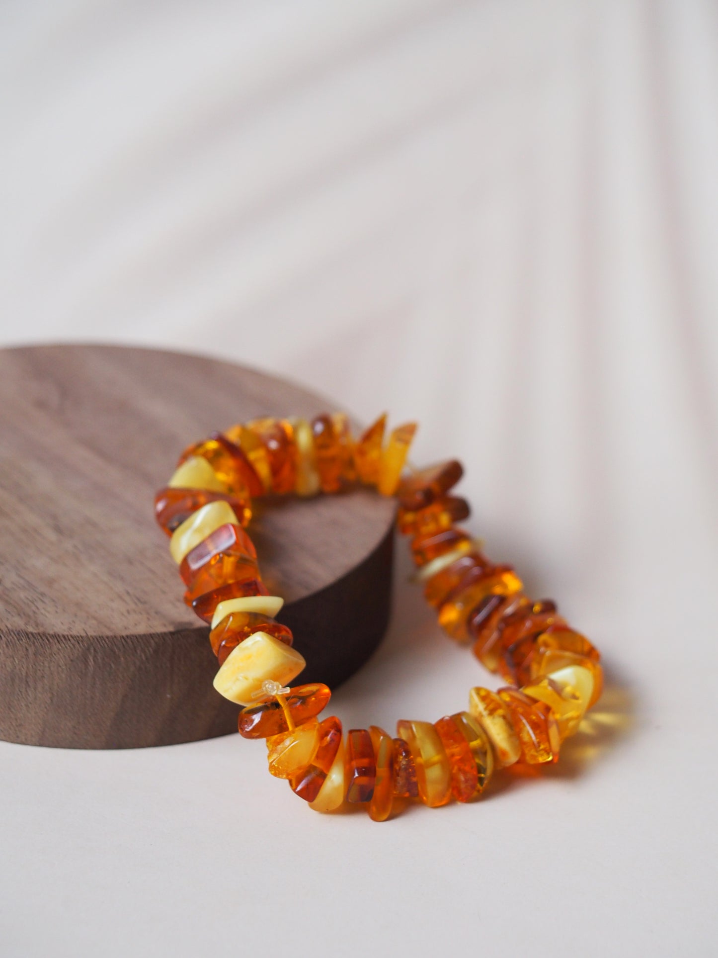 Cognac Amber/ Butterscotch Amber Raw Polished Bracelet with Irregular Beads