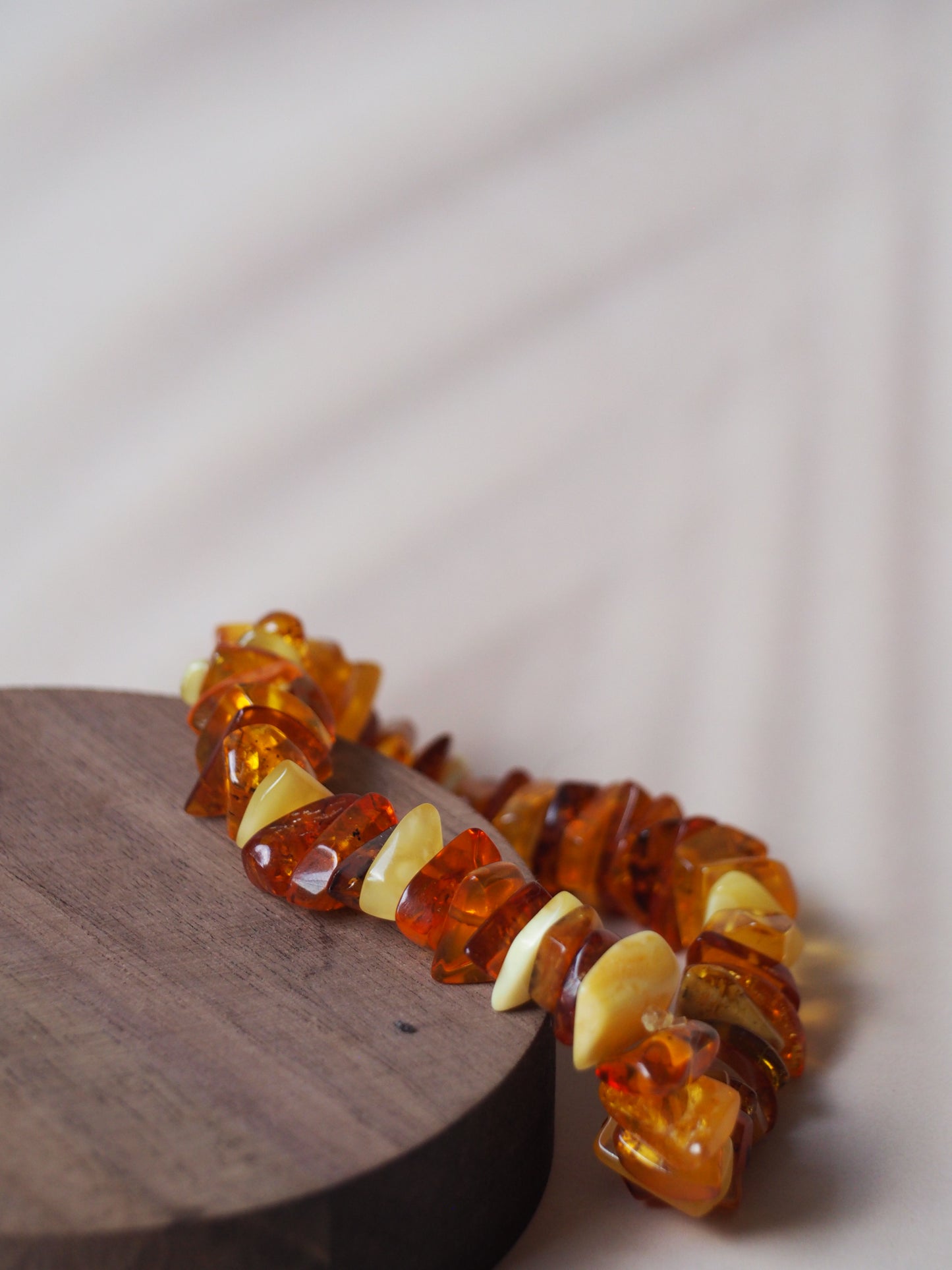 Cognac Amber/ Butterscotch Amber Raw Polished Bracelet with Irregular Beads
