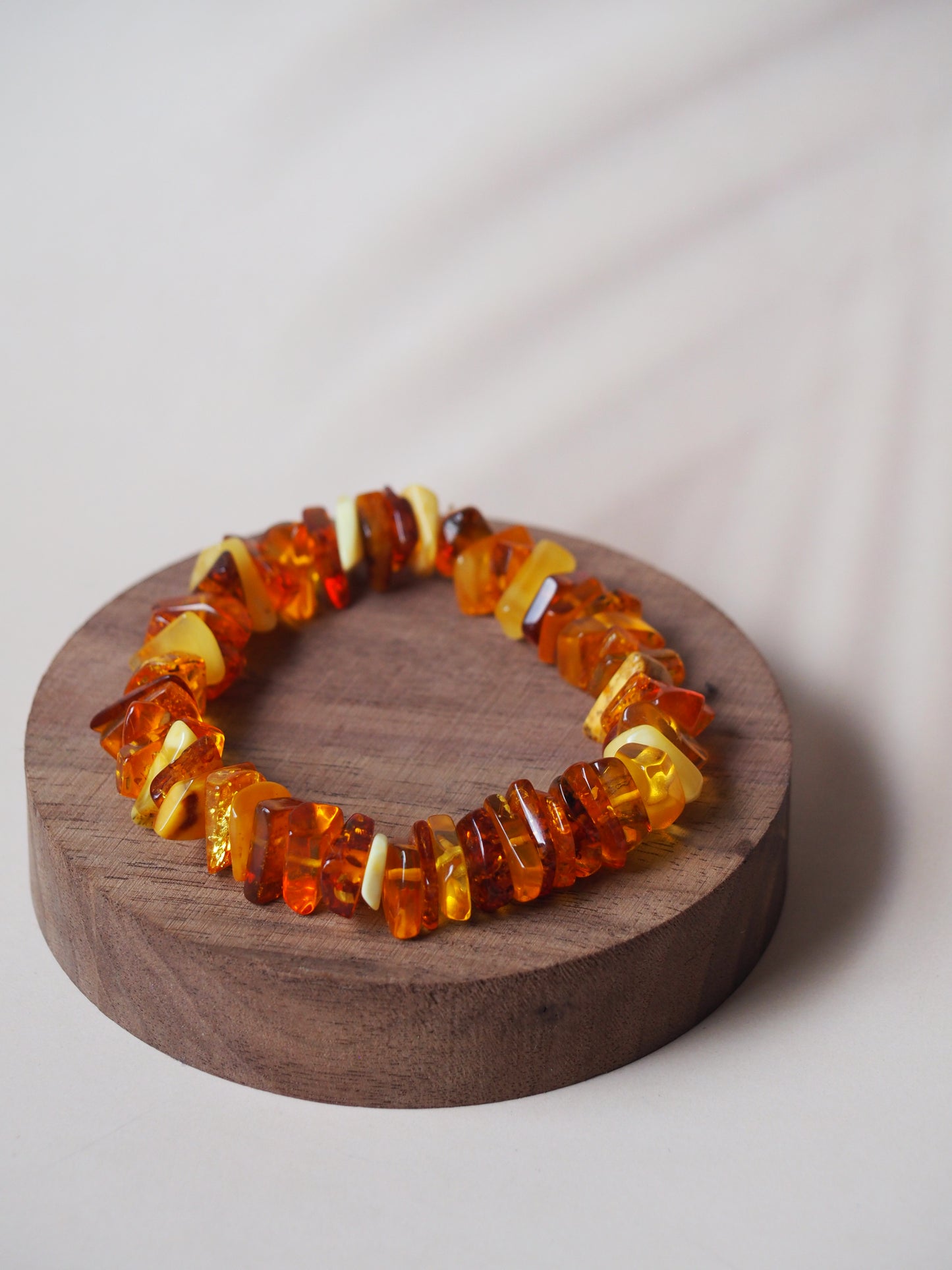 Cognac Amber/ Butterscotch Amber Raw Polished Bracelet with Irregular Beads