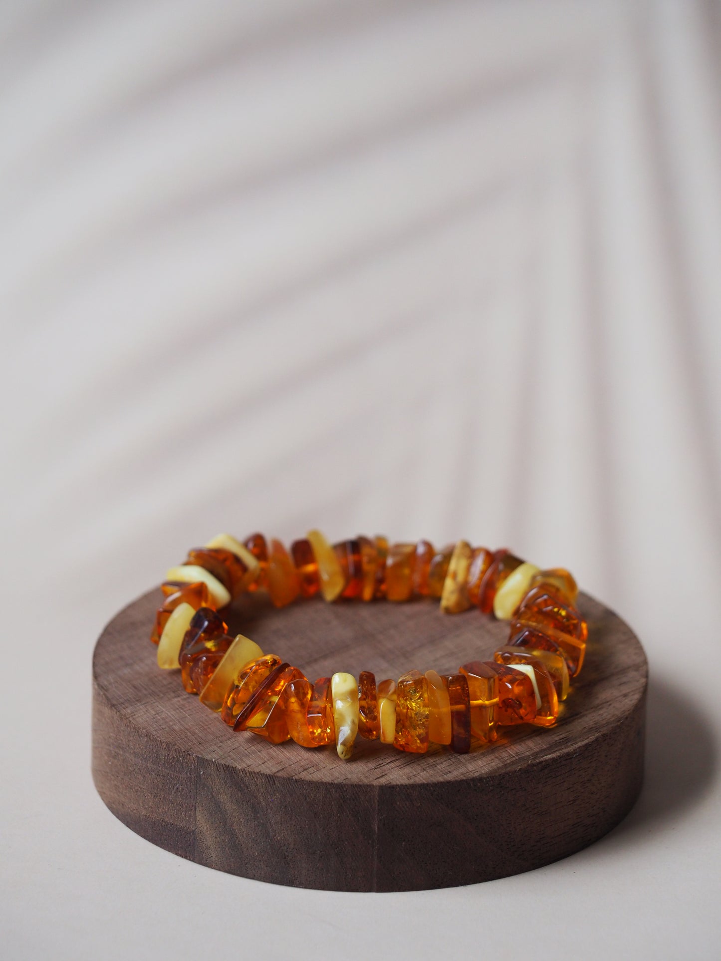 Cognac Amber/ Butterscotch Amber Raw Polished Bracelet with Irregular Beads