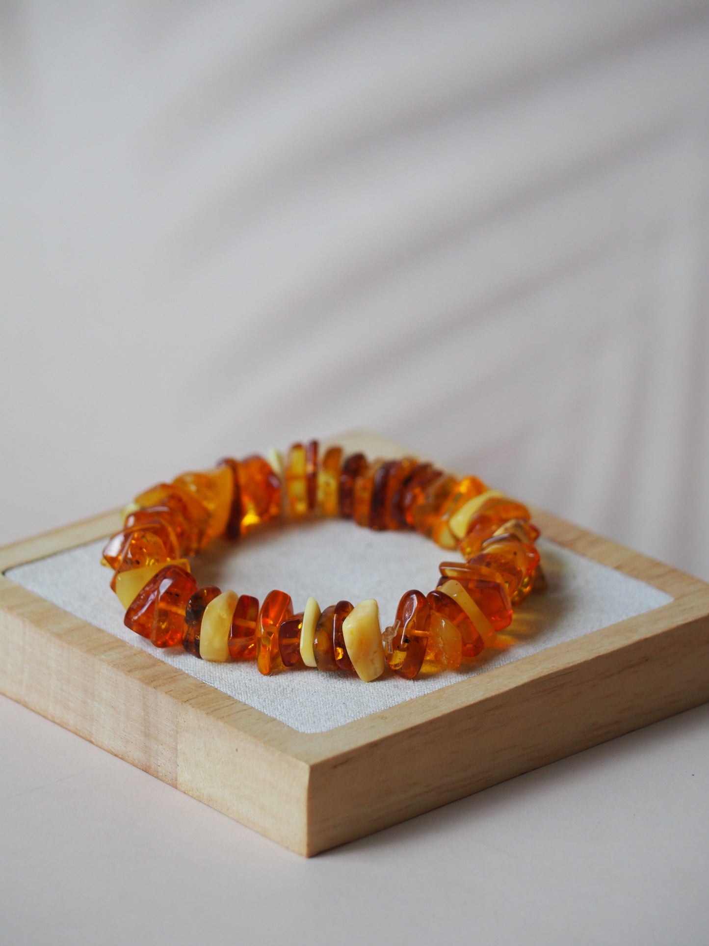 Cognac Amber/ Butterscotch Amber Raw Polished Bracelet with Irregular Beads