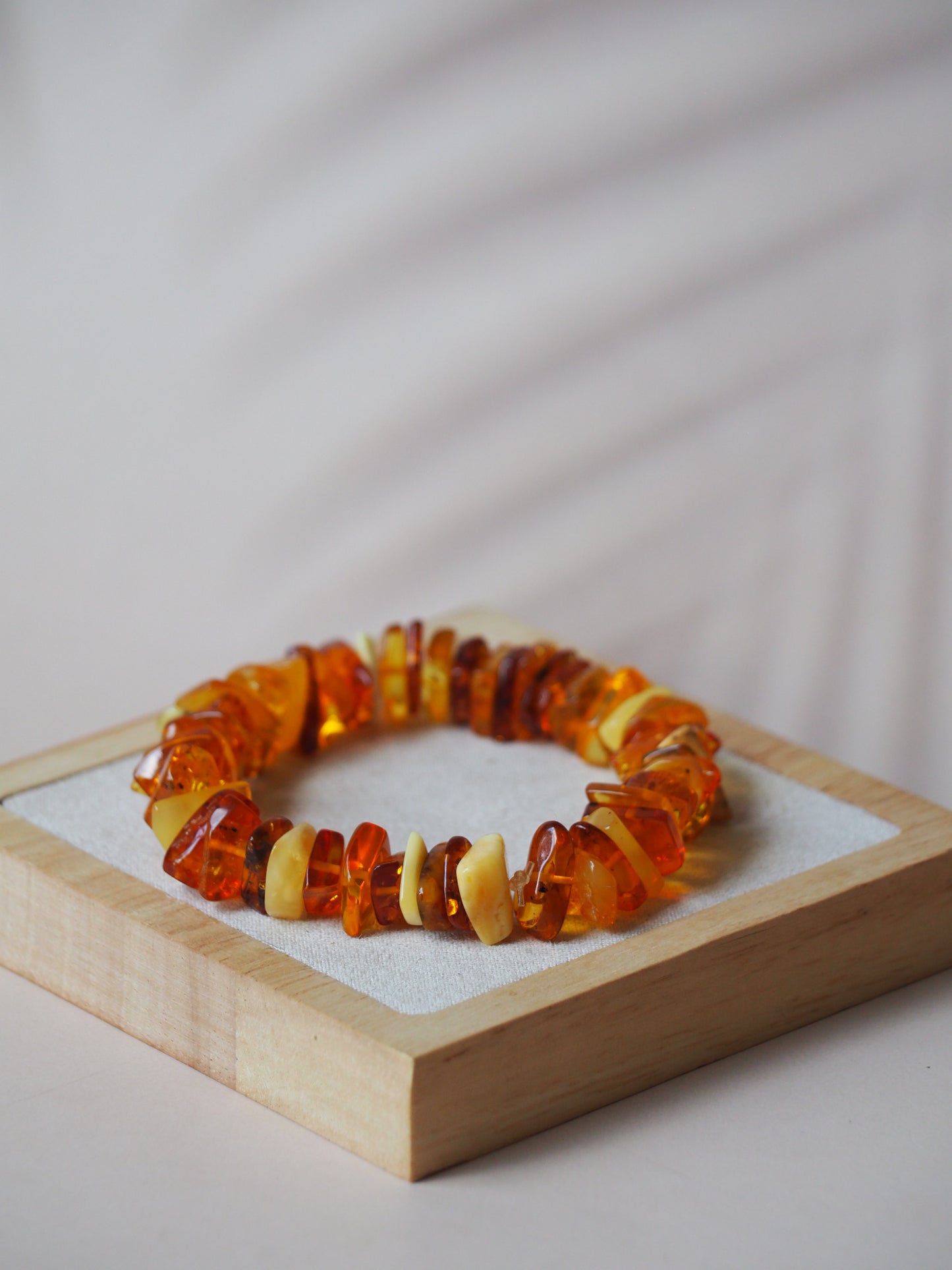 Cognac Amber/ Butterscotch Amber Raw Polished Bracelet with Irregular Beads