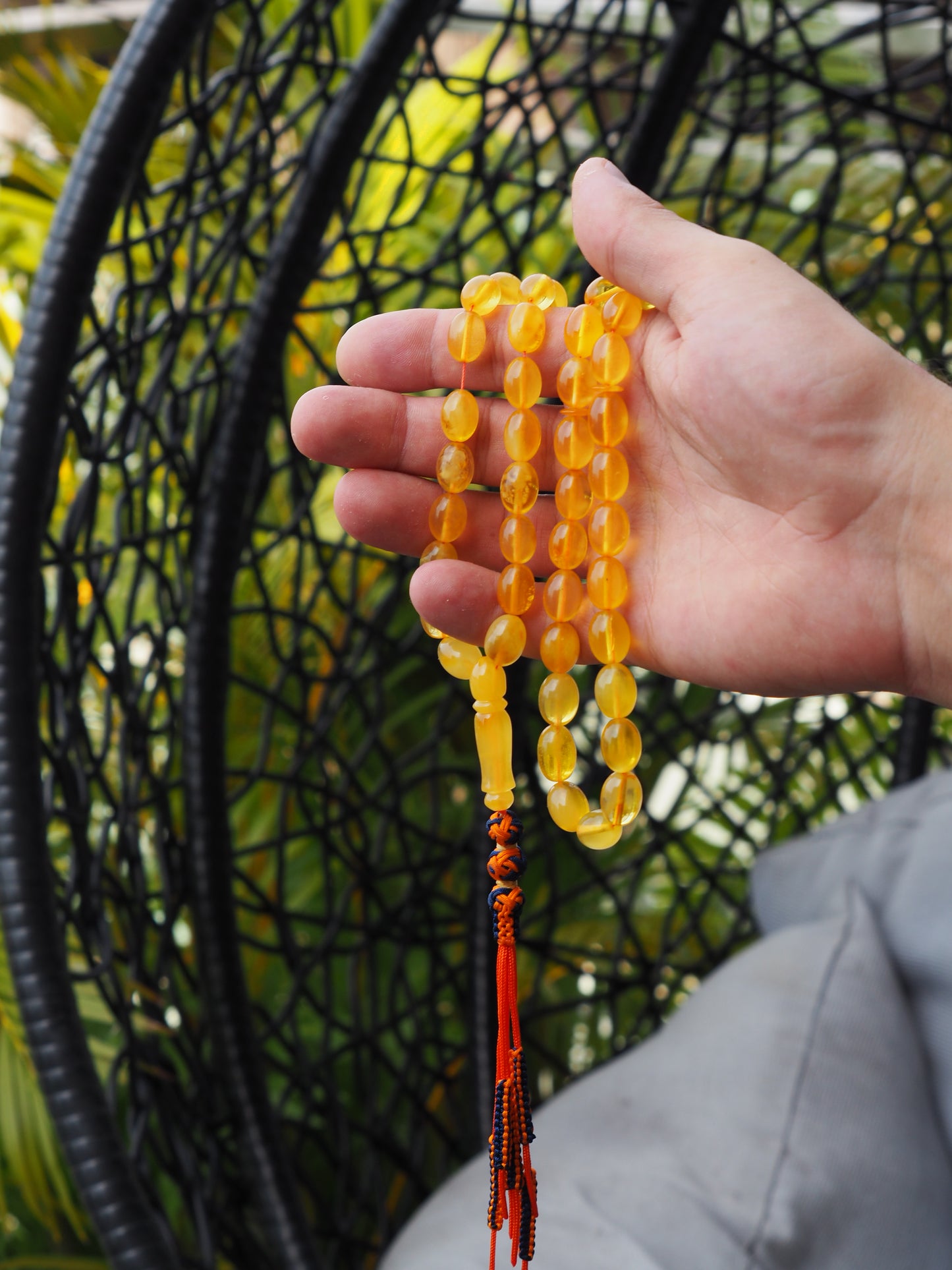 Olive Shape Transculent Amber Rosary 37,5g