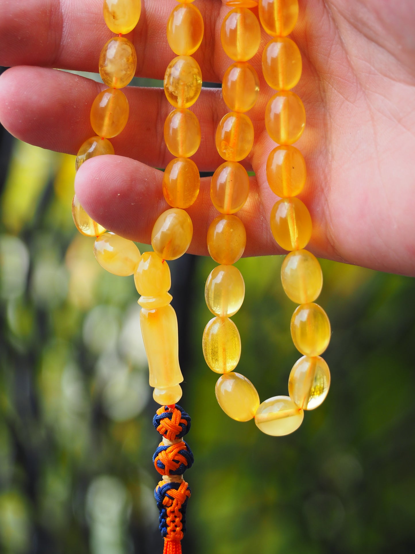 Olive Shape Transculent Amber Rosary 37,5g