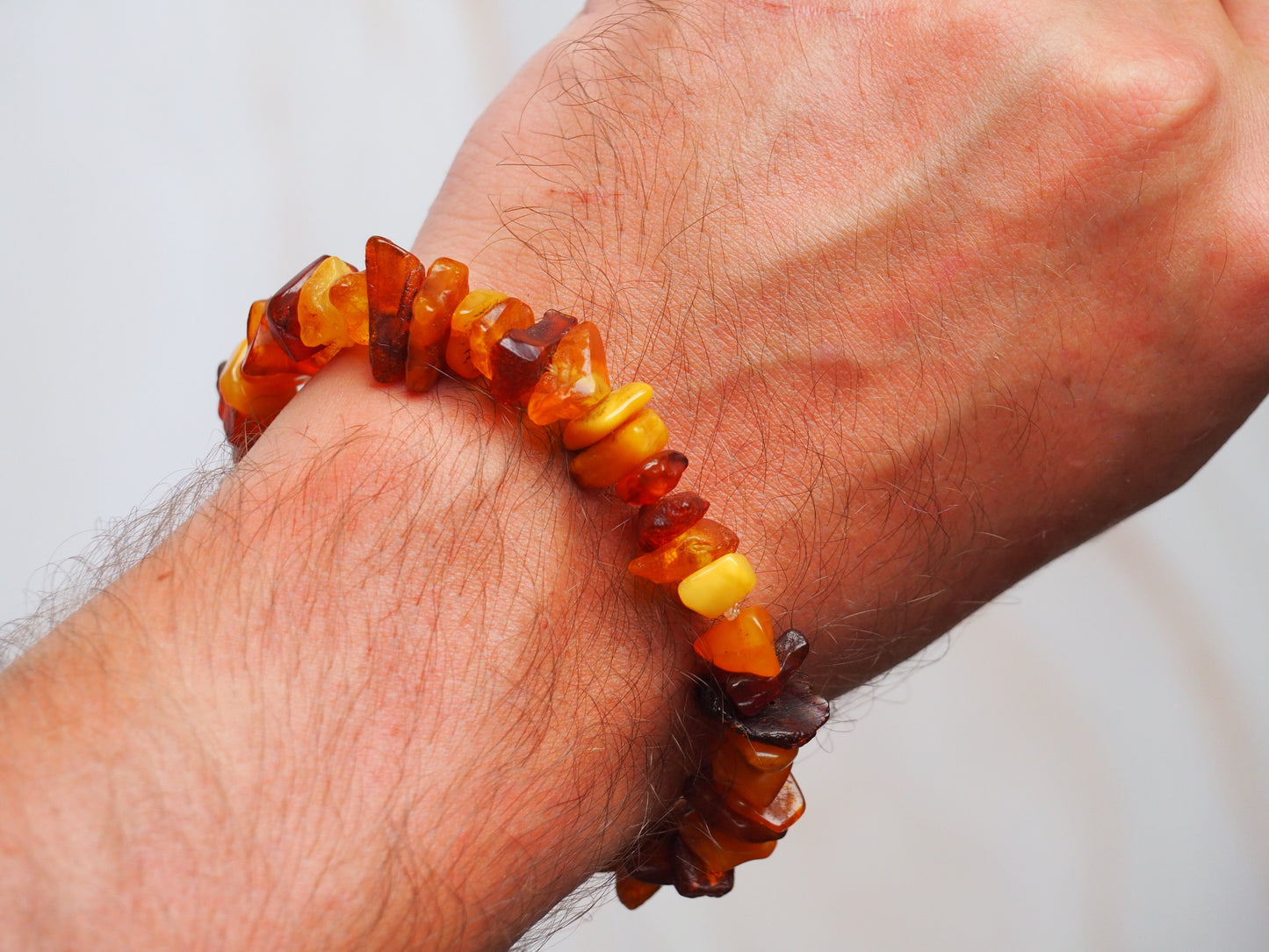 Raw Unpolished Cognac Amber Bracelet| Irregular