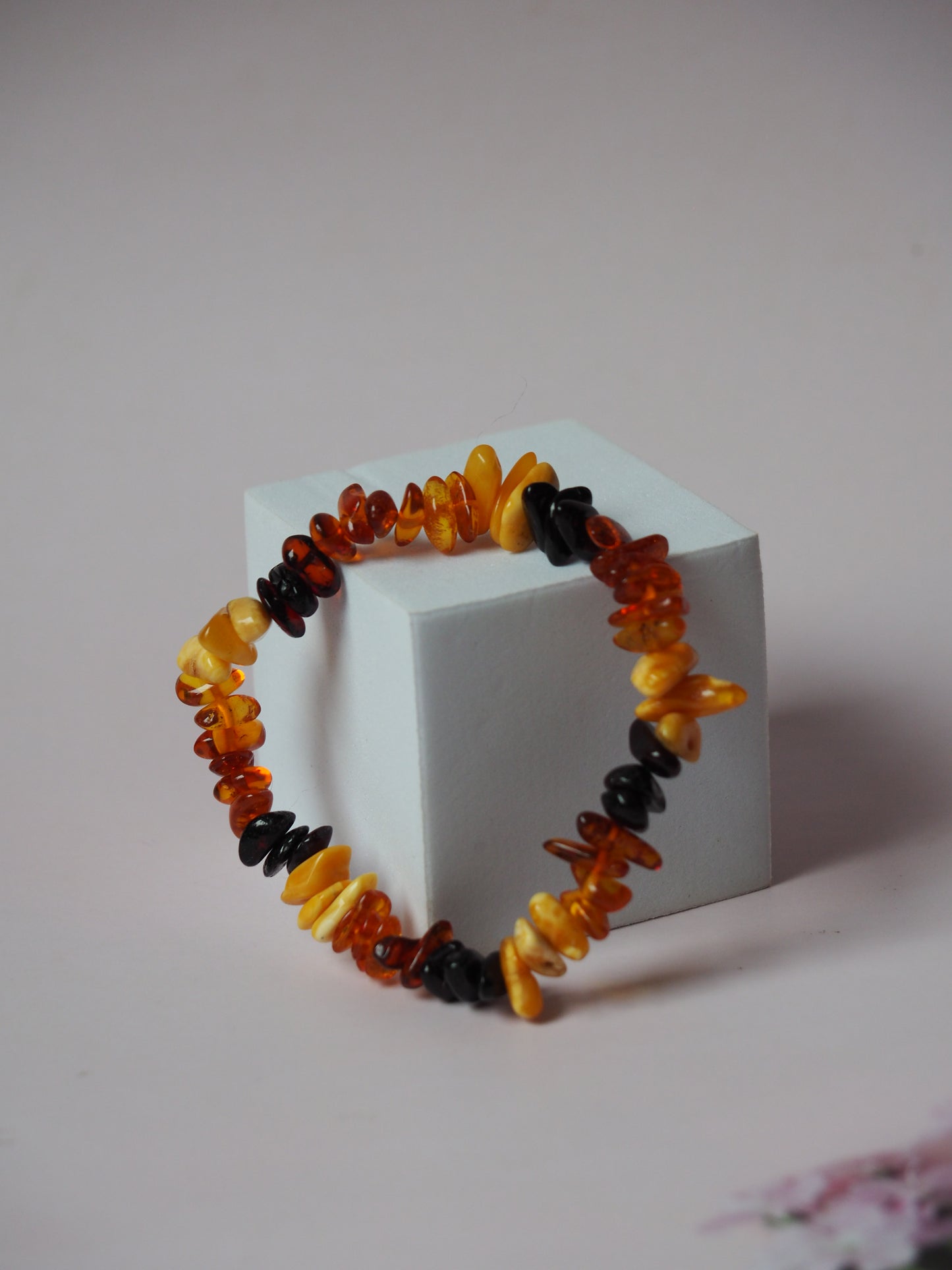 Multicolor Amber Irregular Polished Bracelet