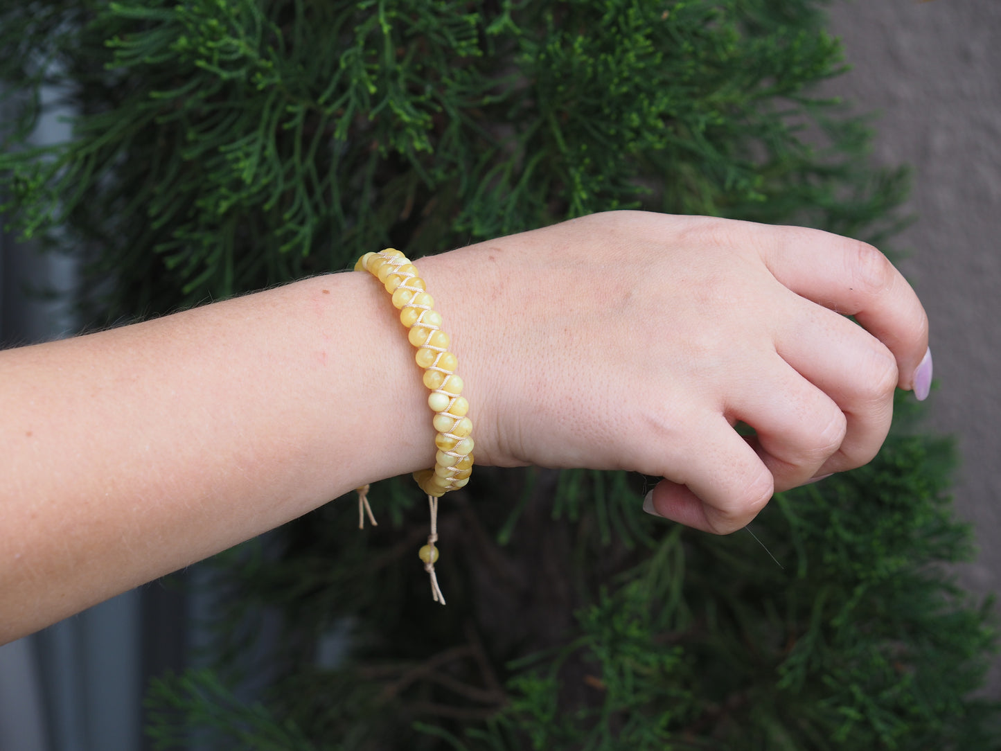 Milk Amber Woven Bracelet