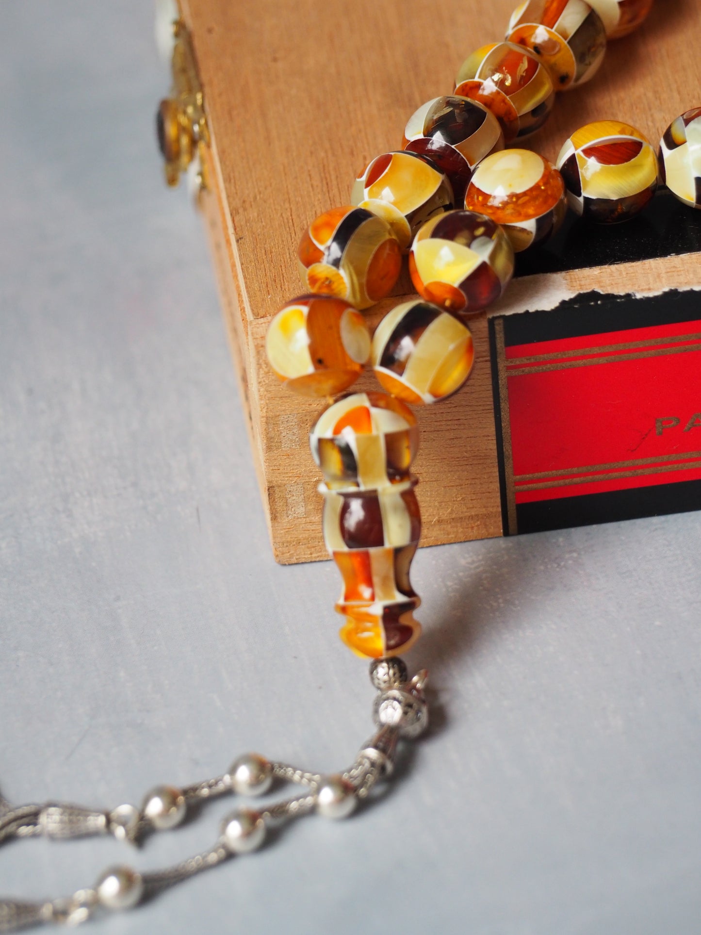 Natural Mozaic Multicolor Amber Rosary 12mm
