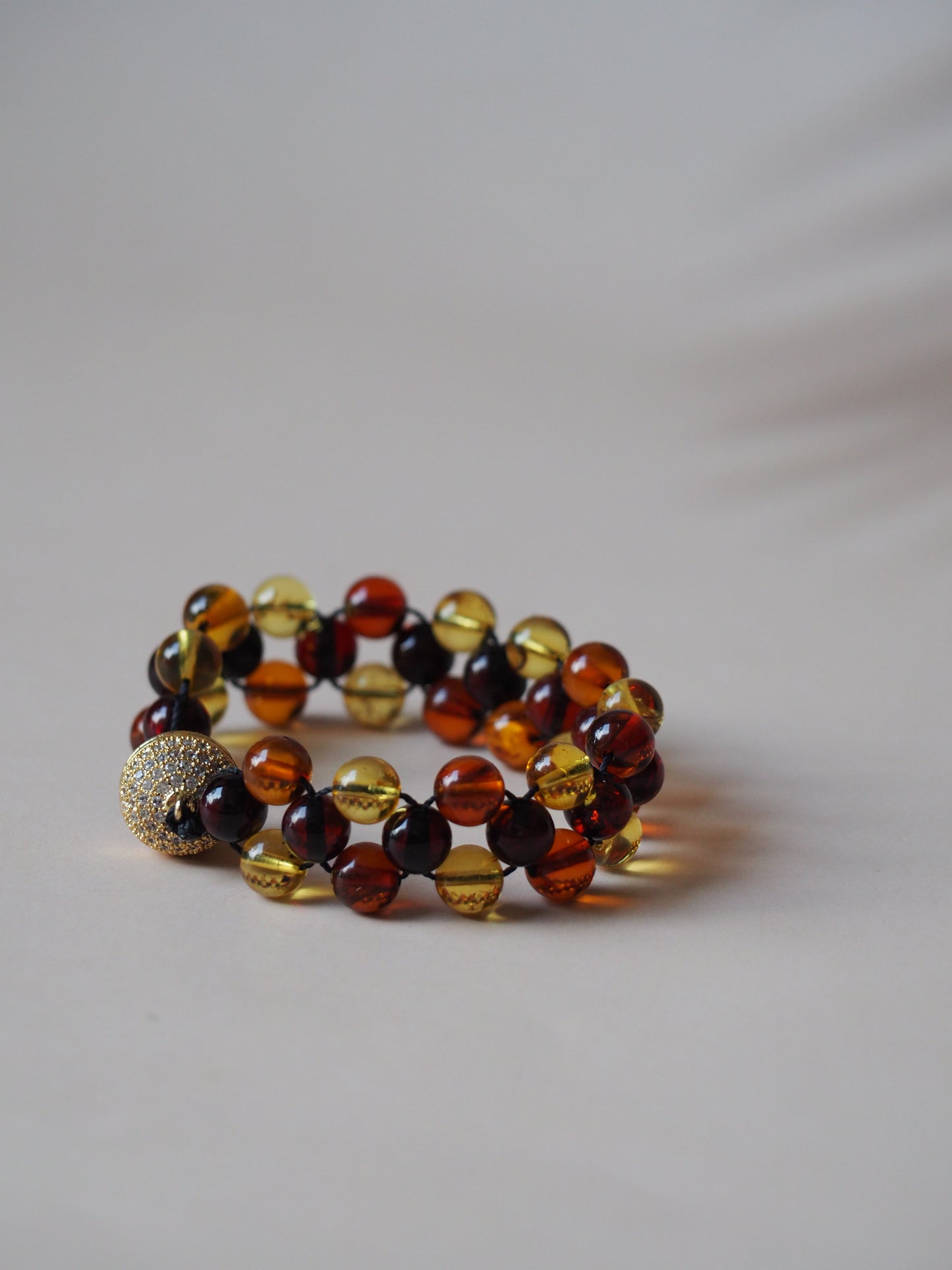 Multicolor Amber Woven Handmade Bracelet with Magnetic Clasp