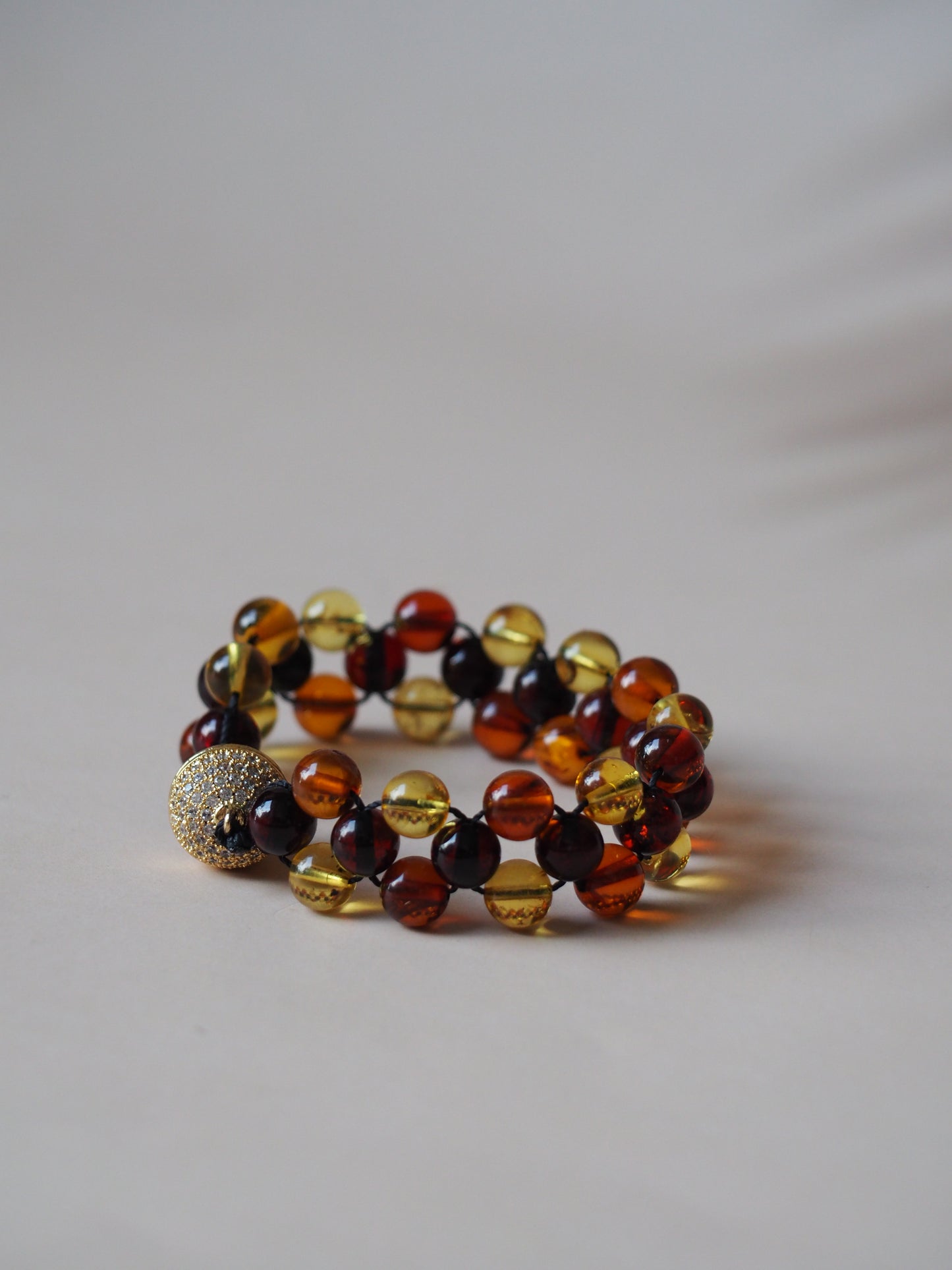Multicolor Amber Woven Handmade Bracelet with Magnetic Clasp