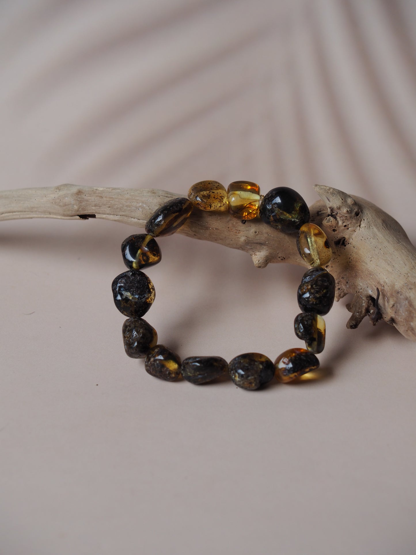 Natural Raw Amber Irregular Pieces Bracelet