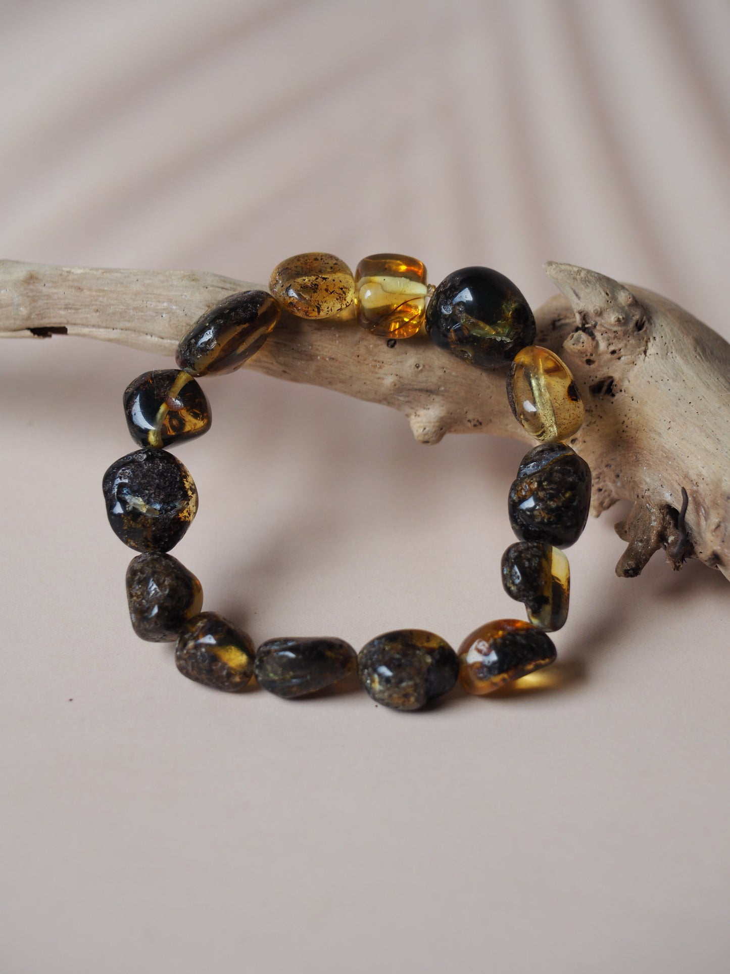 Natural Raw Amber Irregular Pieces Bracelet