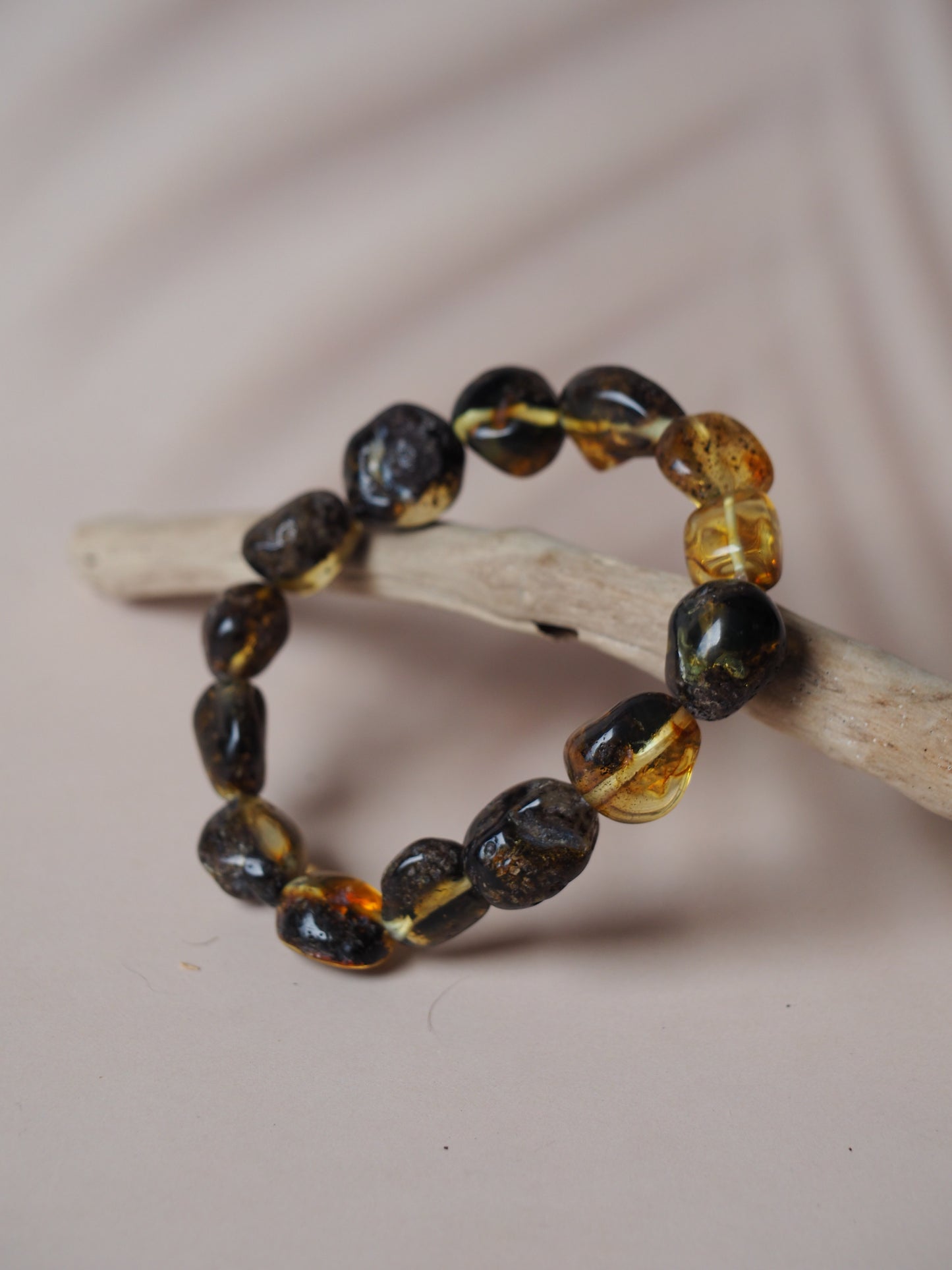 Natural Raw Amber Irregular Pieces Bracelet