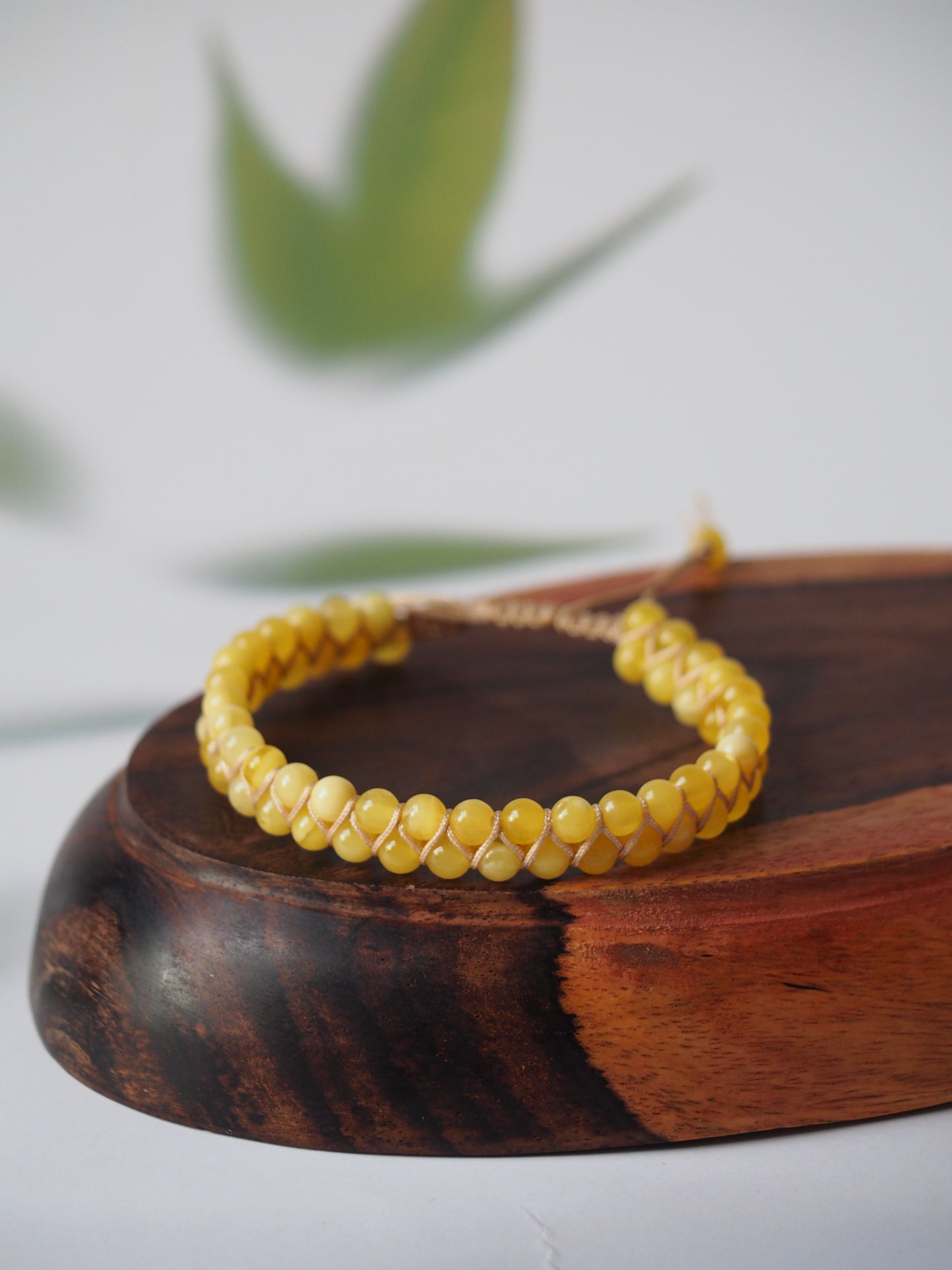 Milk Amber Woven Bracelet