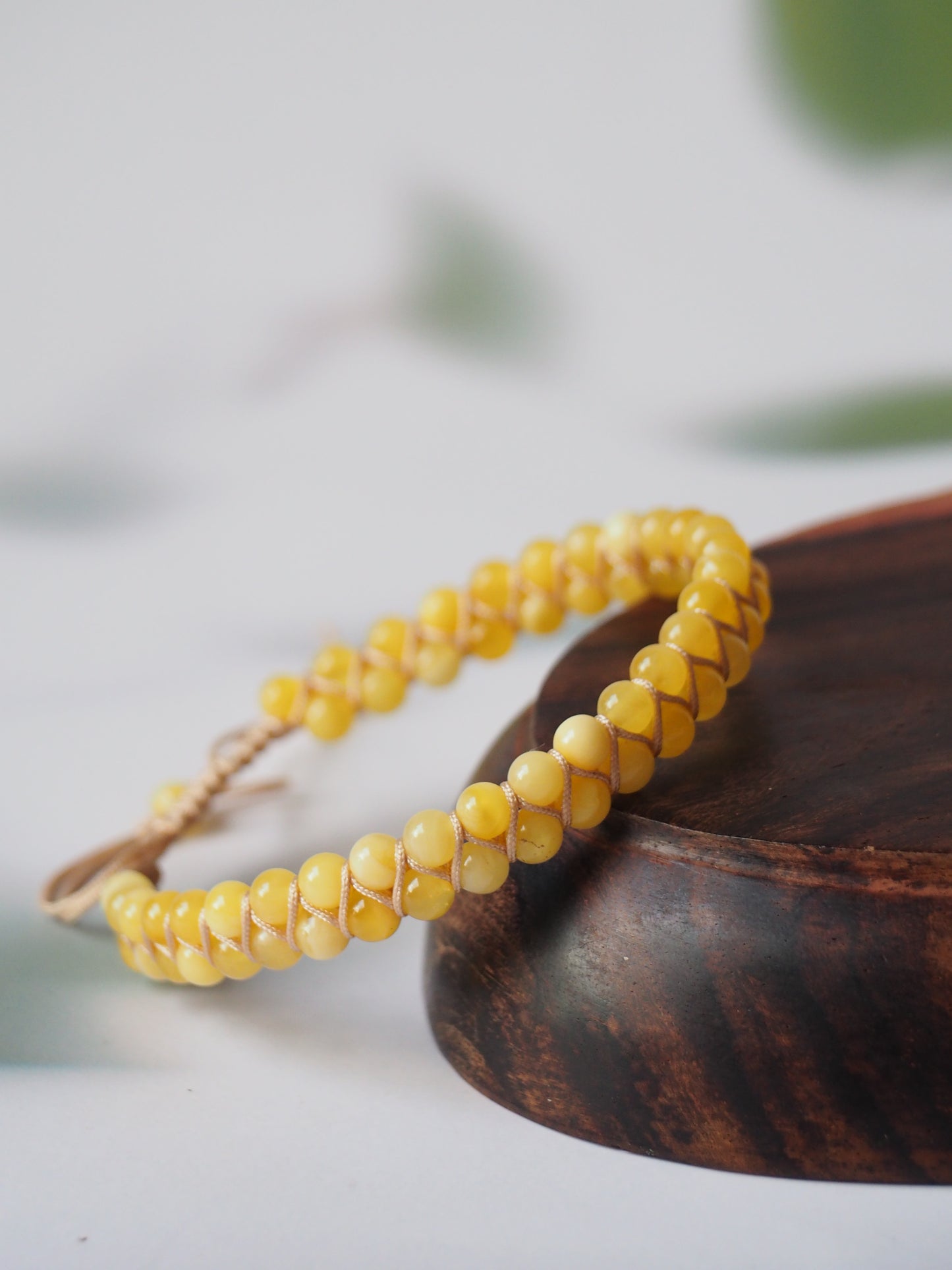 Milk Amber Woven Bracelet