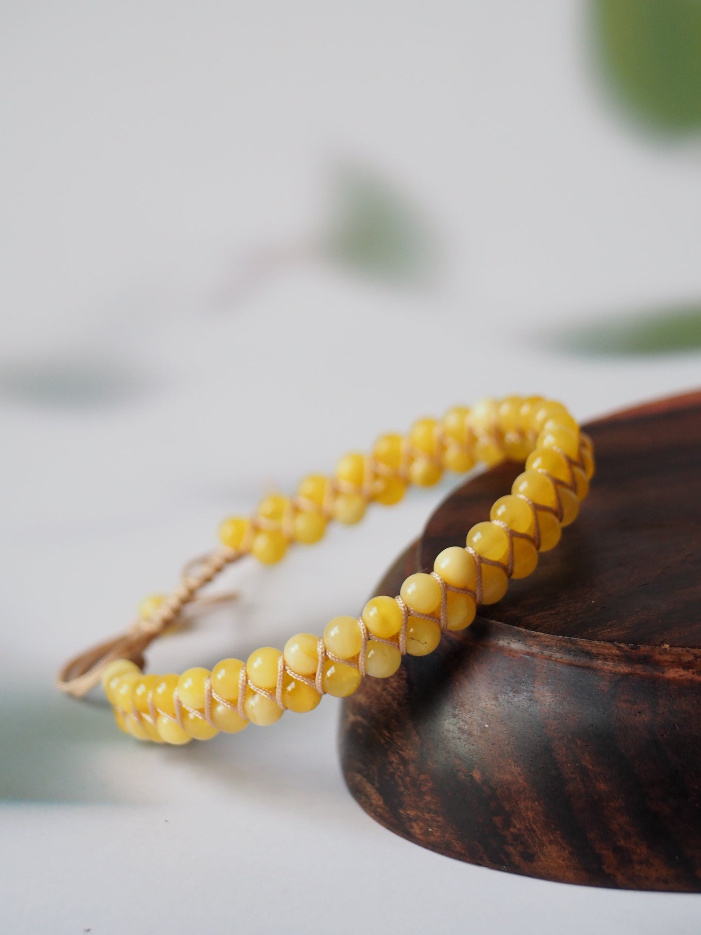 Milk Amber Woven Bracelet