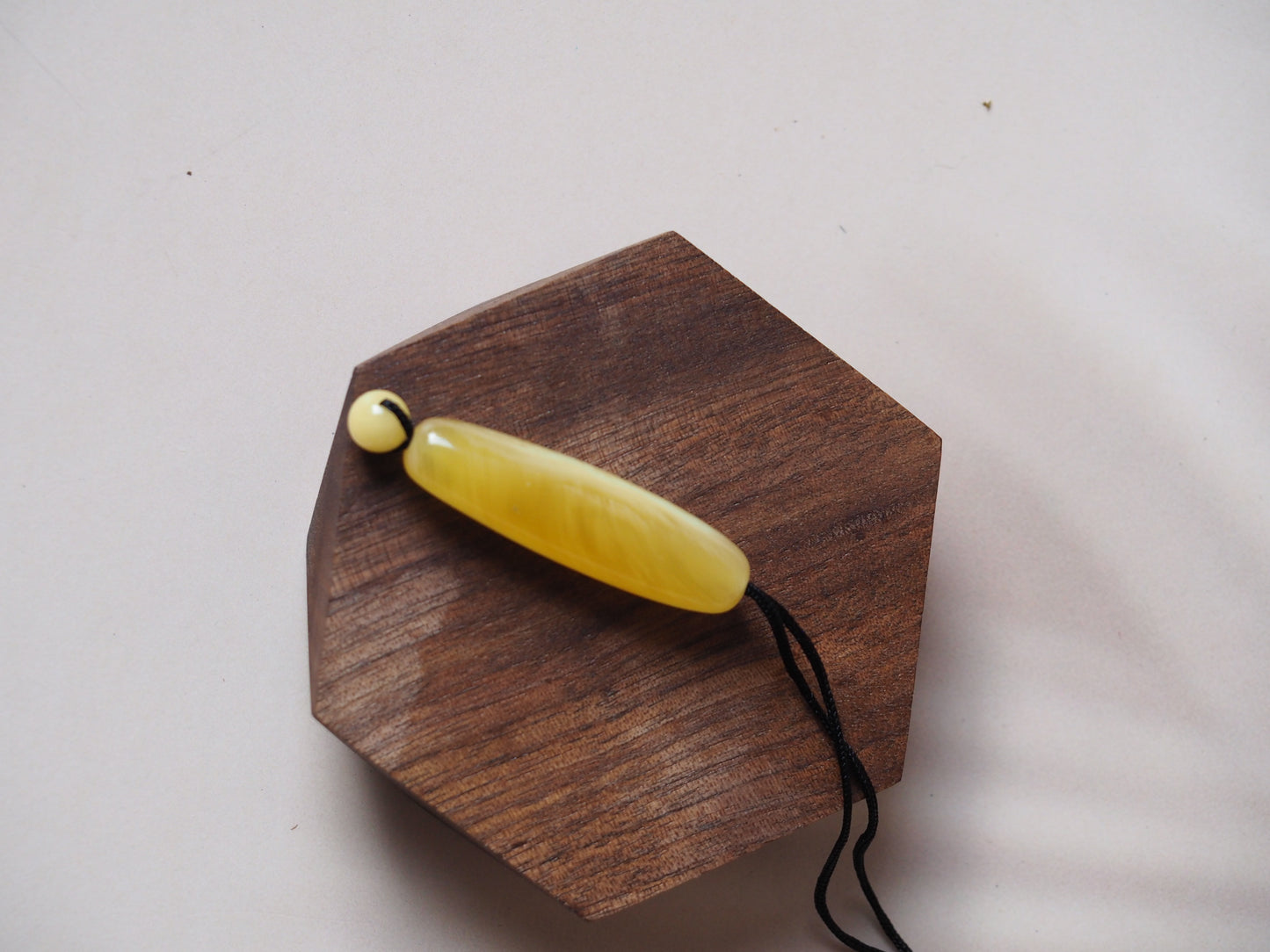 Natural Butterscotch/ Royal White Amber Oval Pendant with Ball