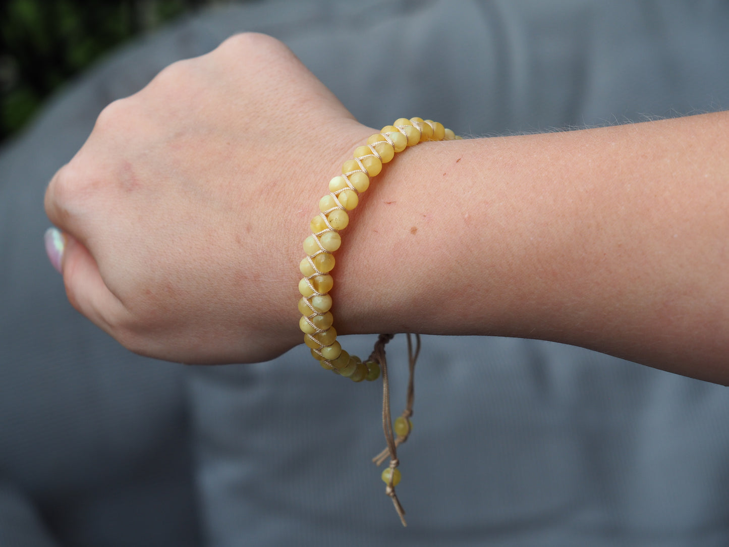 Milk Amber Woven Bracelet