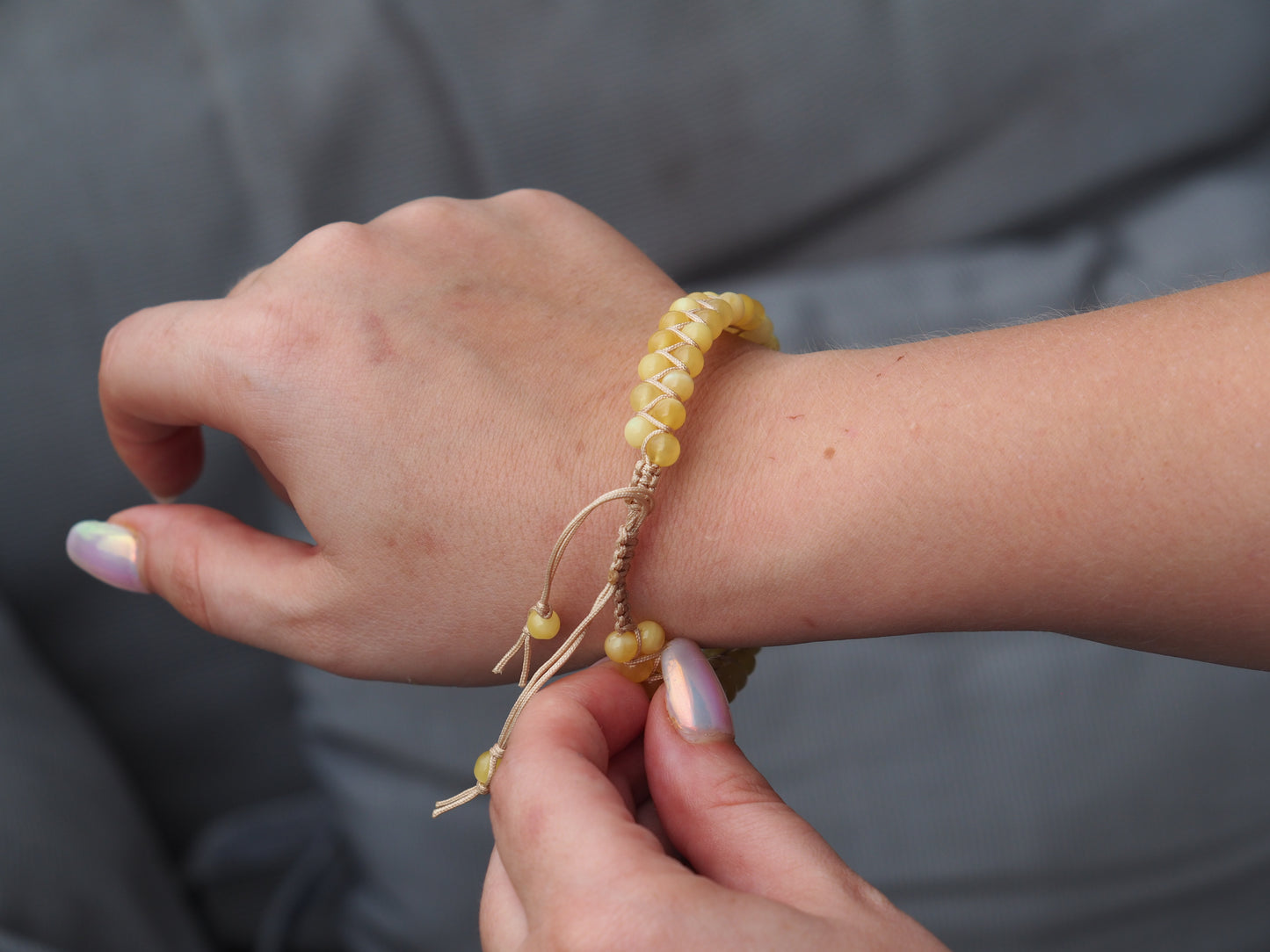 Milk Amber Woven Bracelet