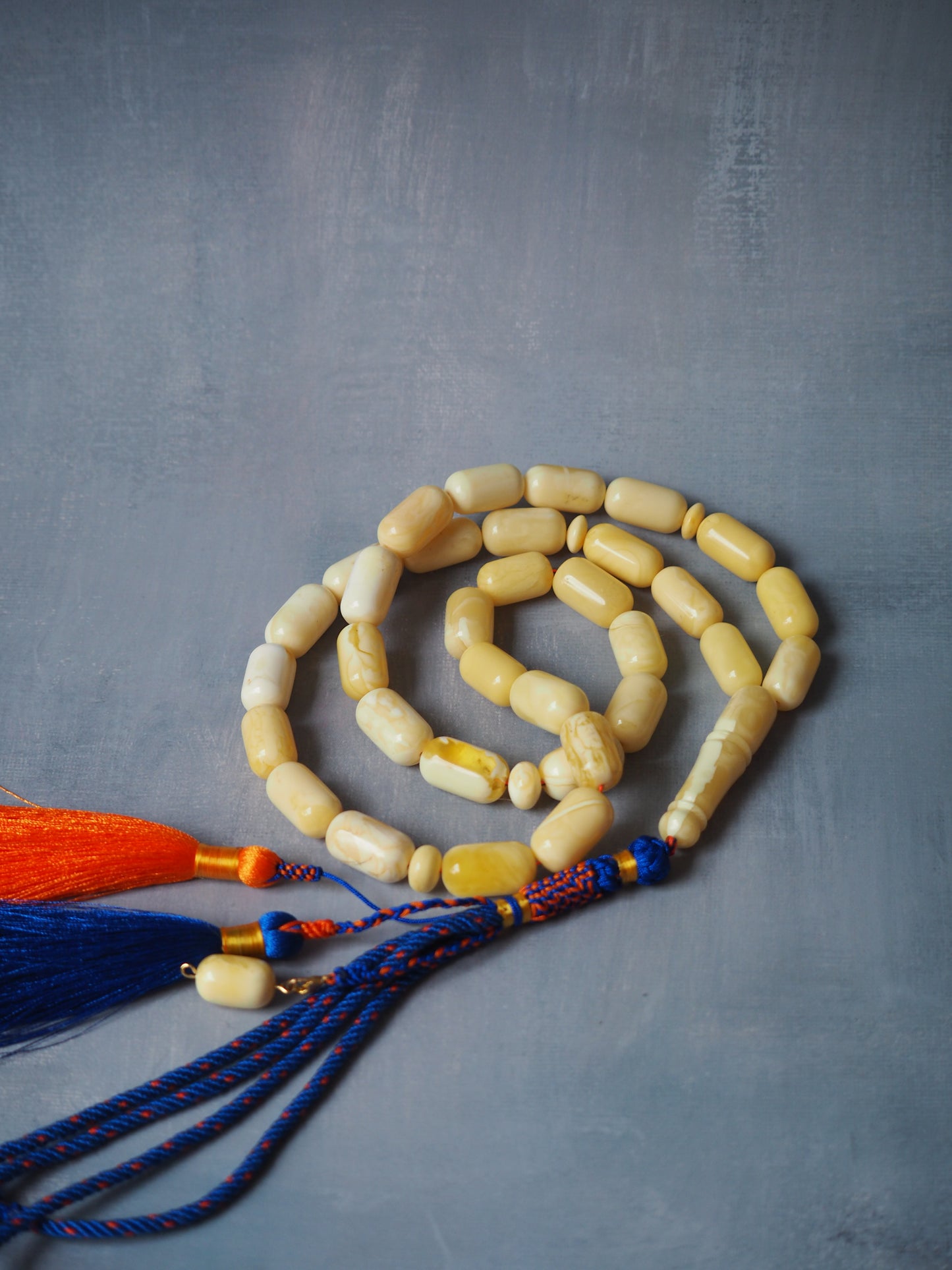 Natural Royal White Barrel Shape Tasbih 33 Beads