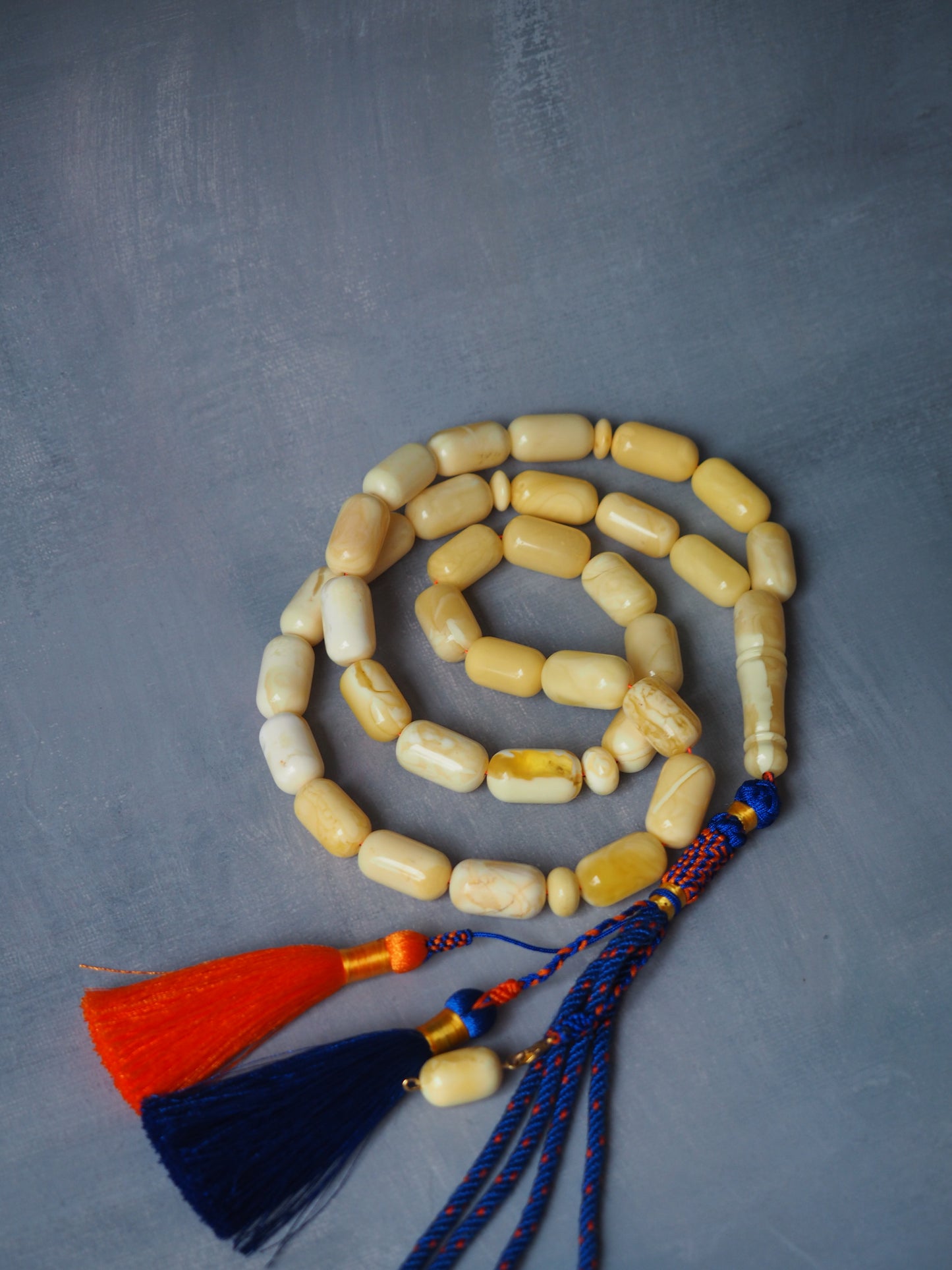 Natural Royal White Barrel Shape Tasbih 33 Beads