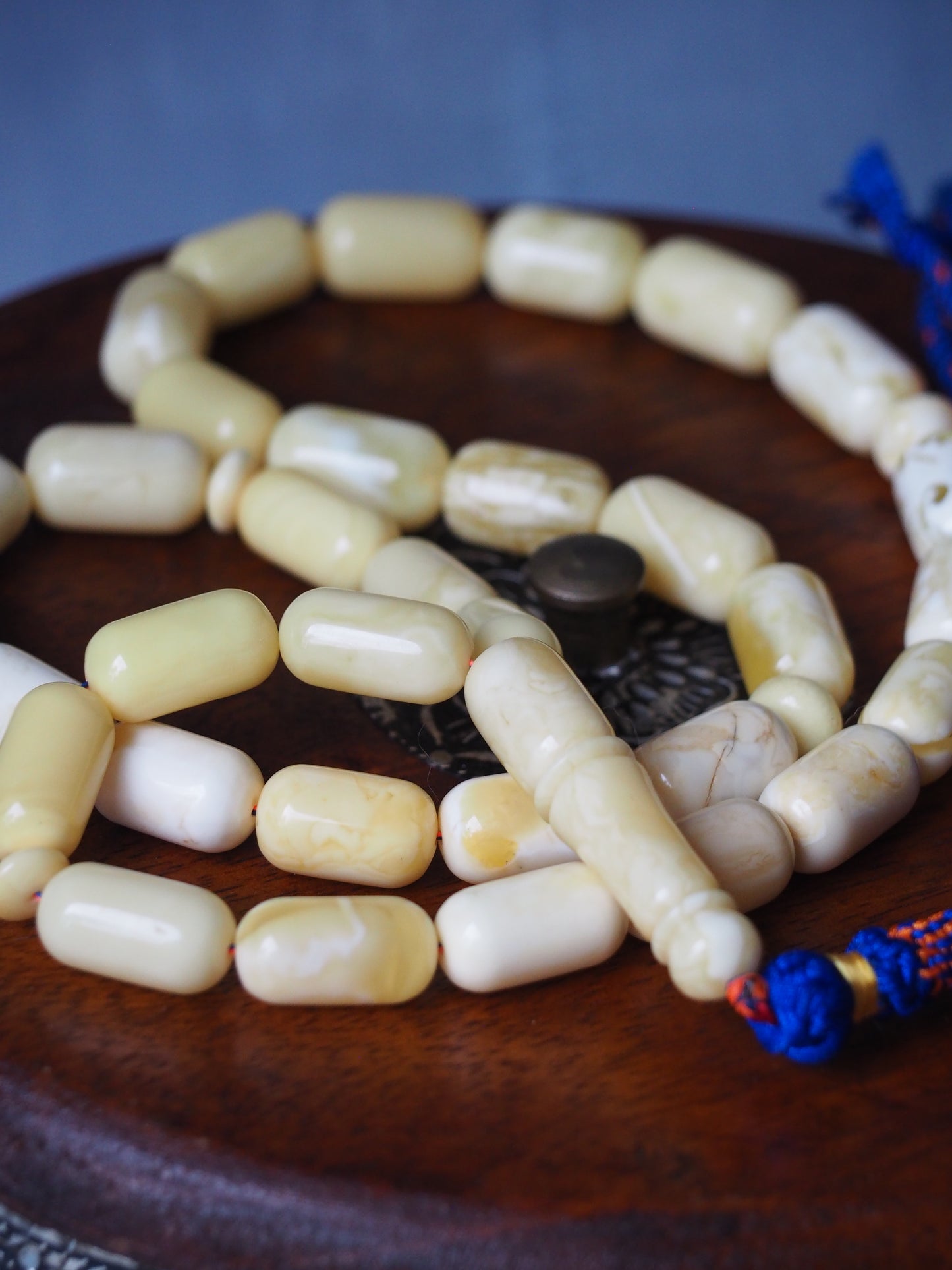 Natural Royal White Barrel Shape Tasbih 33 Beads