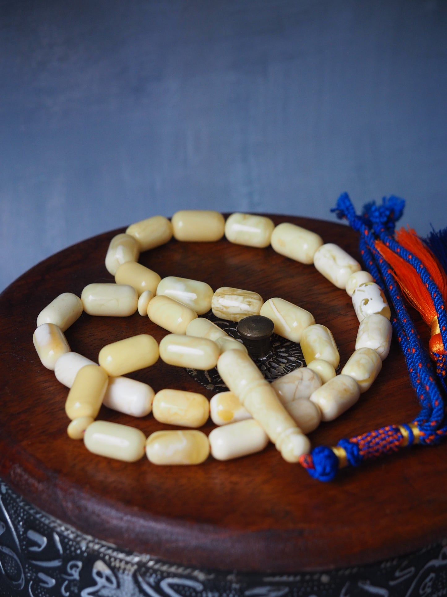Natural Royal White Barrel Shape Tasbih 33 Beads