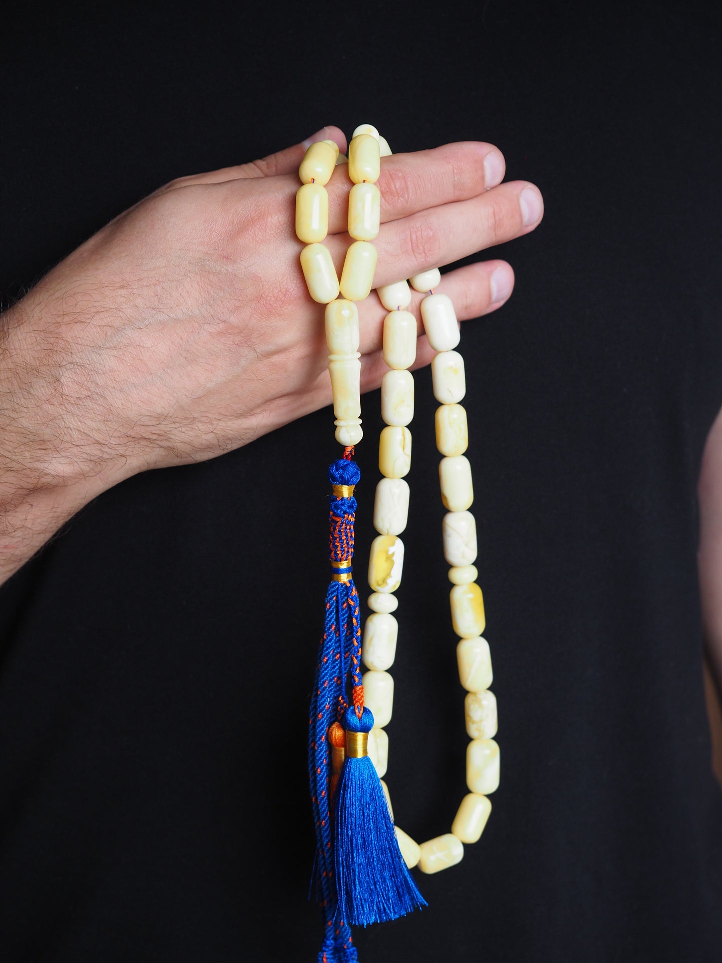 Natural Royal White Barrel Shape Tasbih 33 Beads