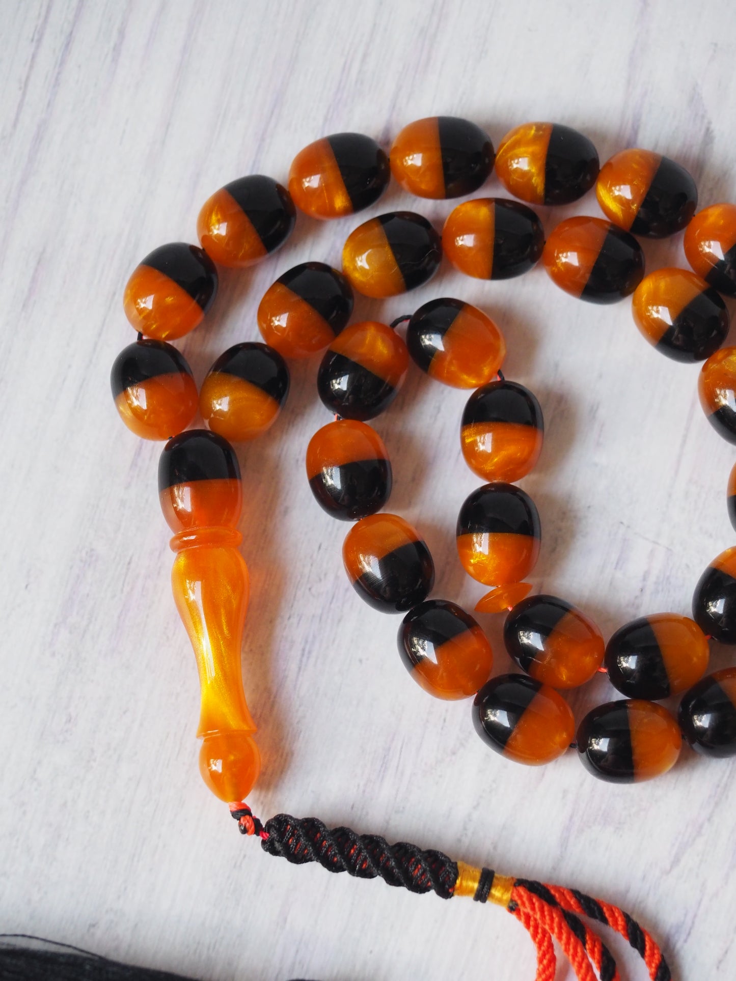 Dual Color Catalin Bakelite Rosary 33 Beads