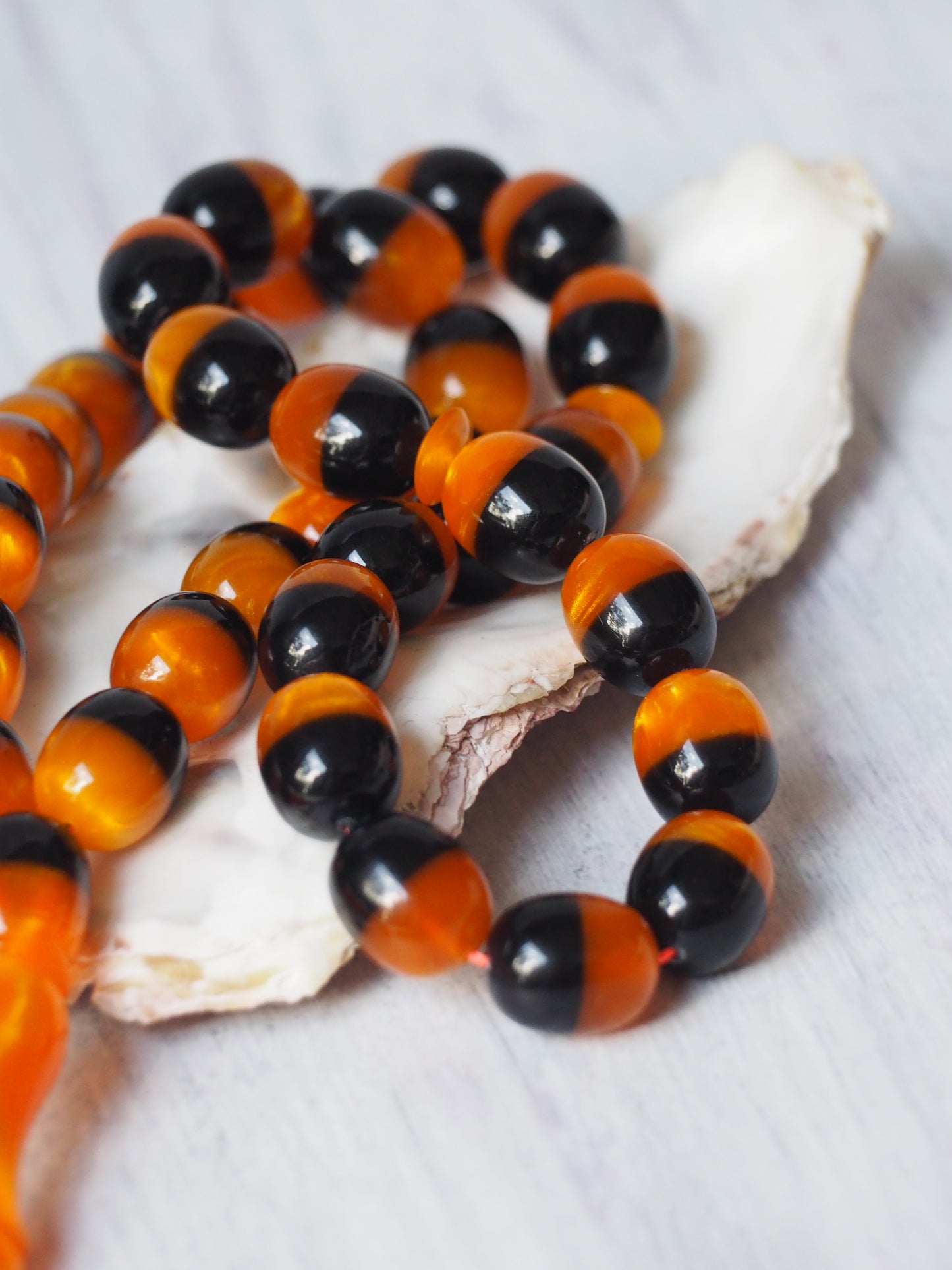 Dual Color Catalin Bakelite Rosary 33 Beads