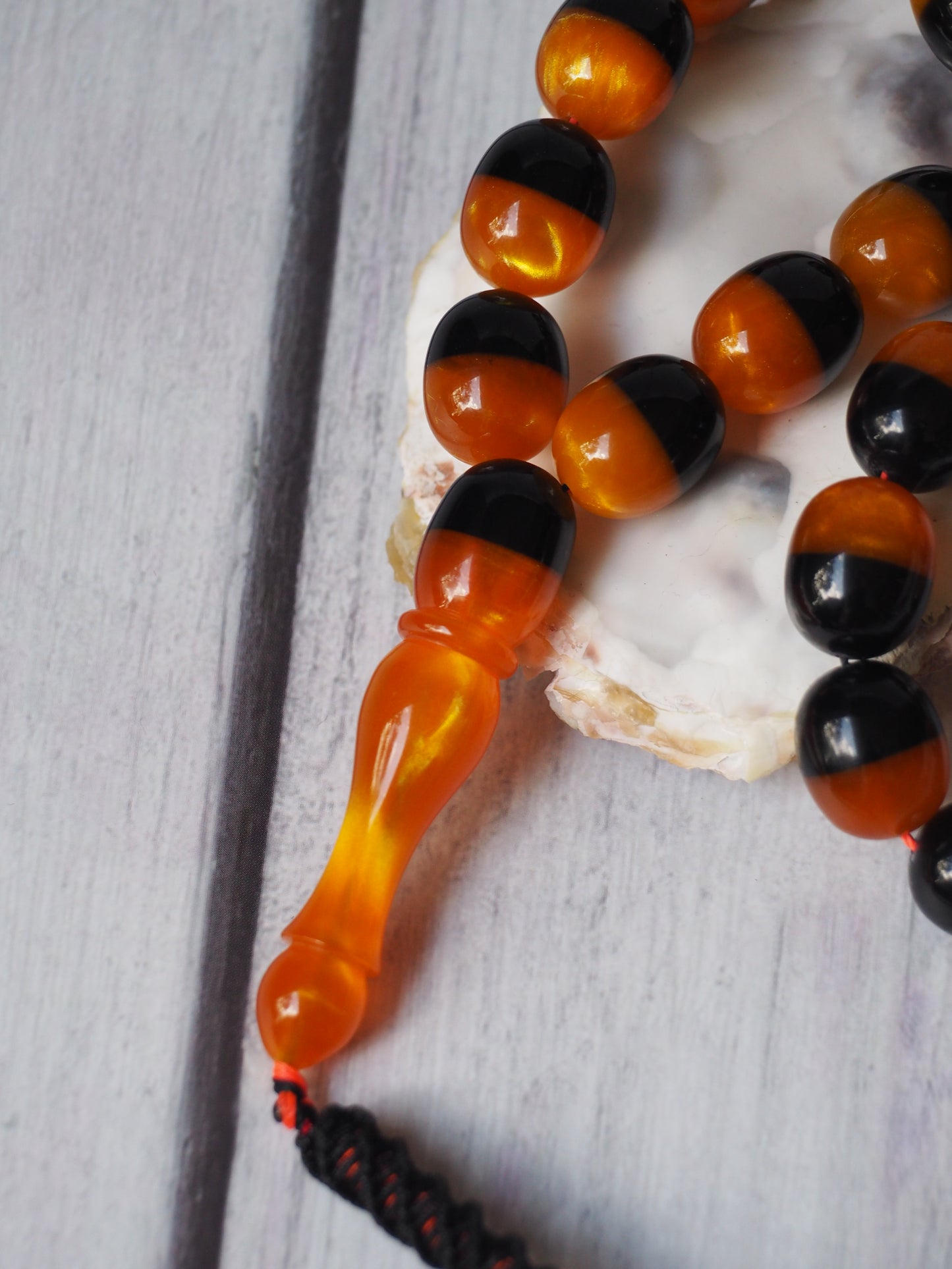 Dual Color Catalin Bakelite Rosary 33 Beads