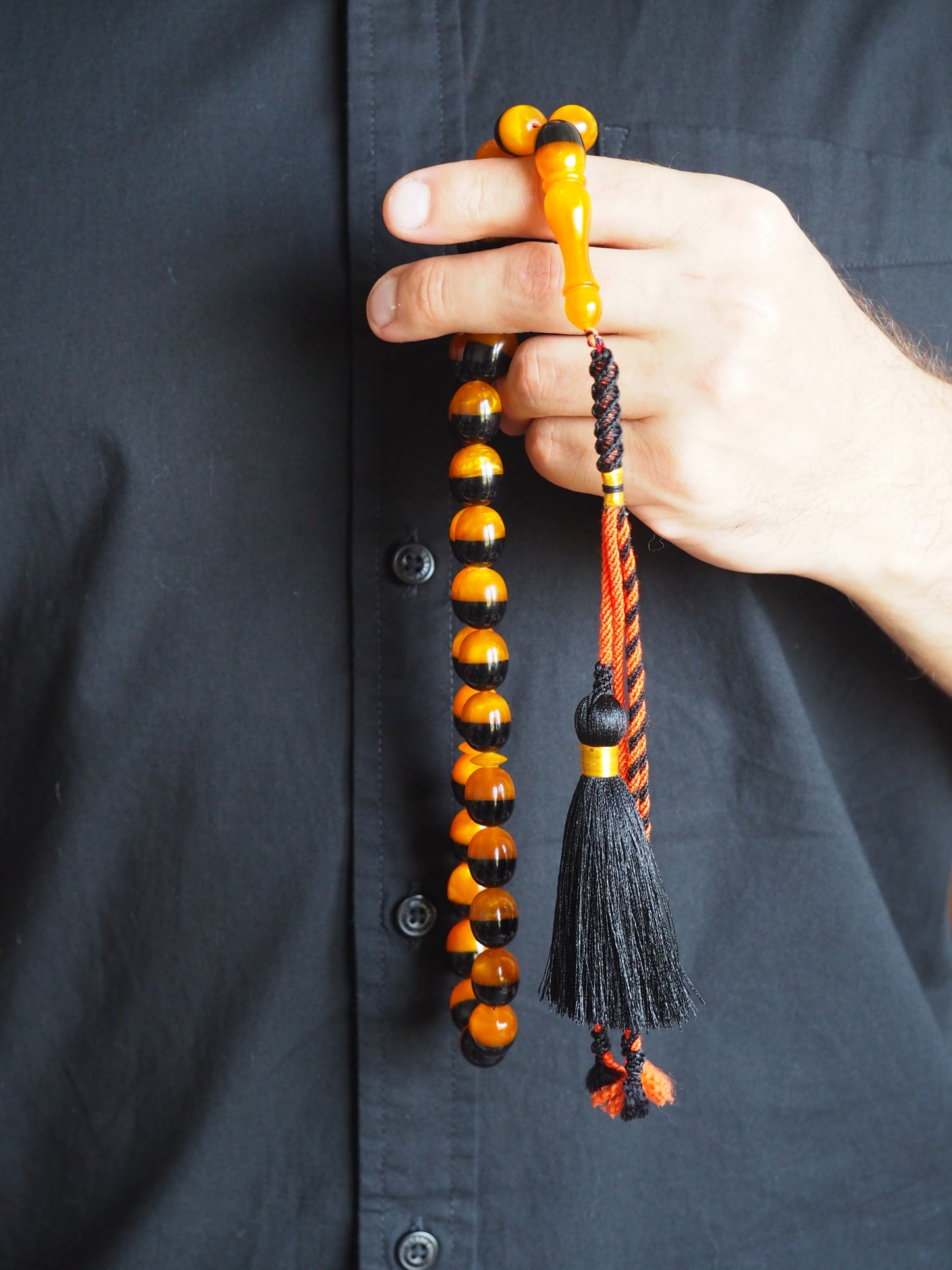 Dual Color Catalin Bakelite Rosary 33 Beads