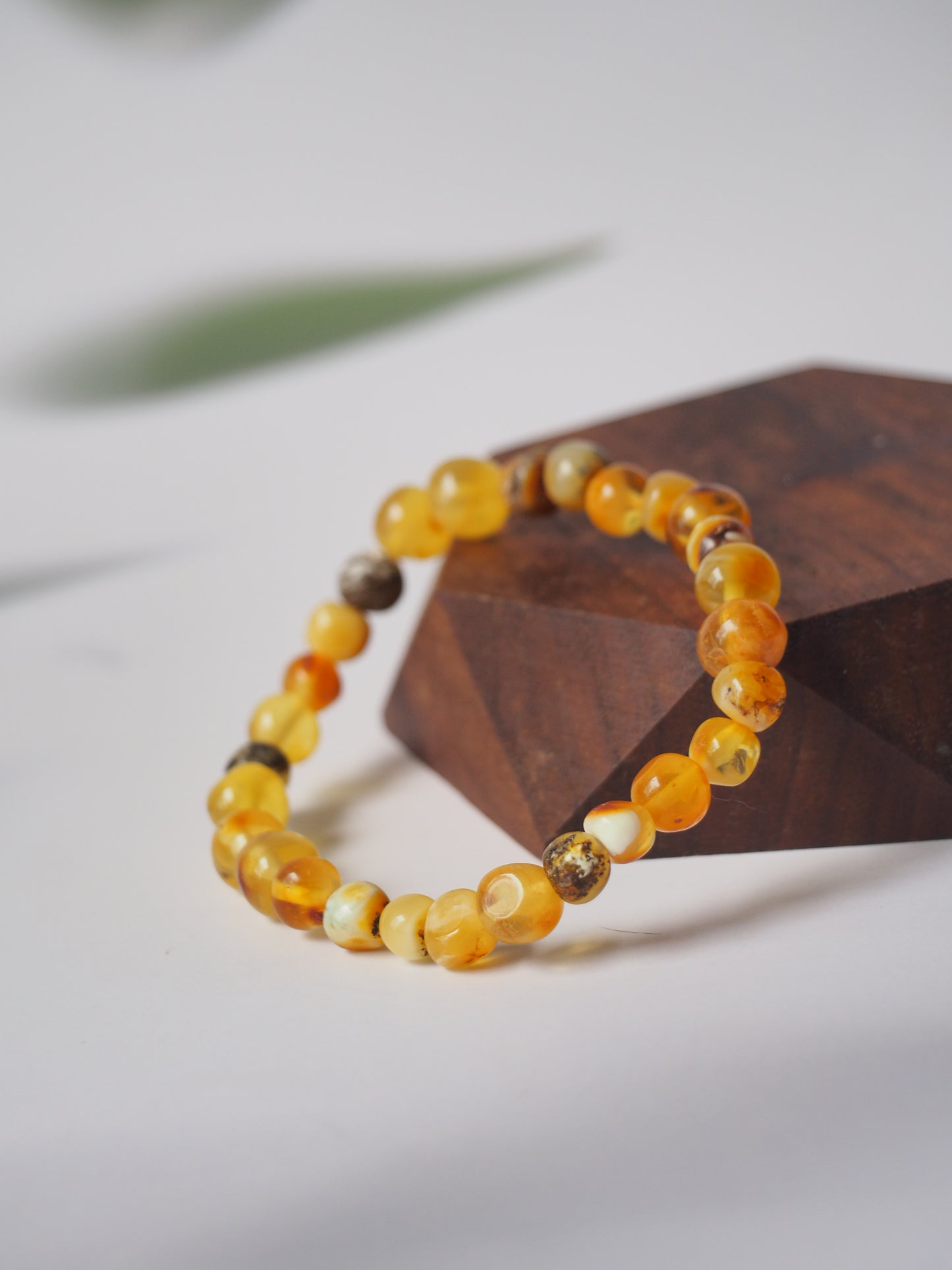 Natural Irregular Multicolor Amber Beaded Bracelet