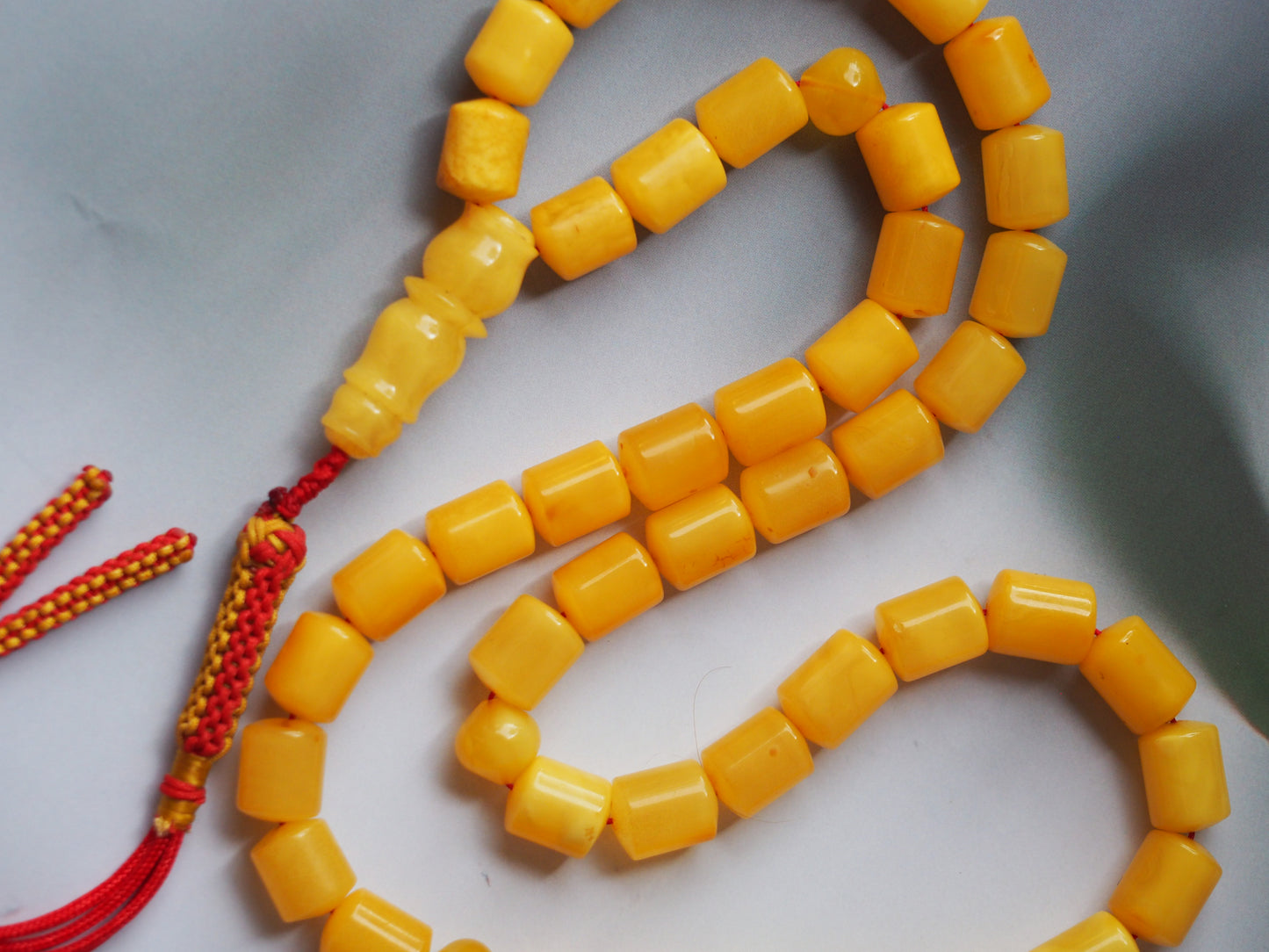 Butterscotch Amber Barrel Shape Rosary/ Tasbih