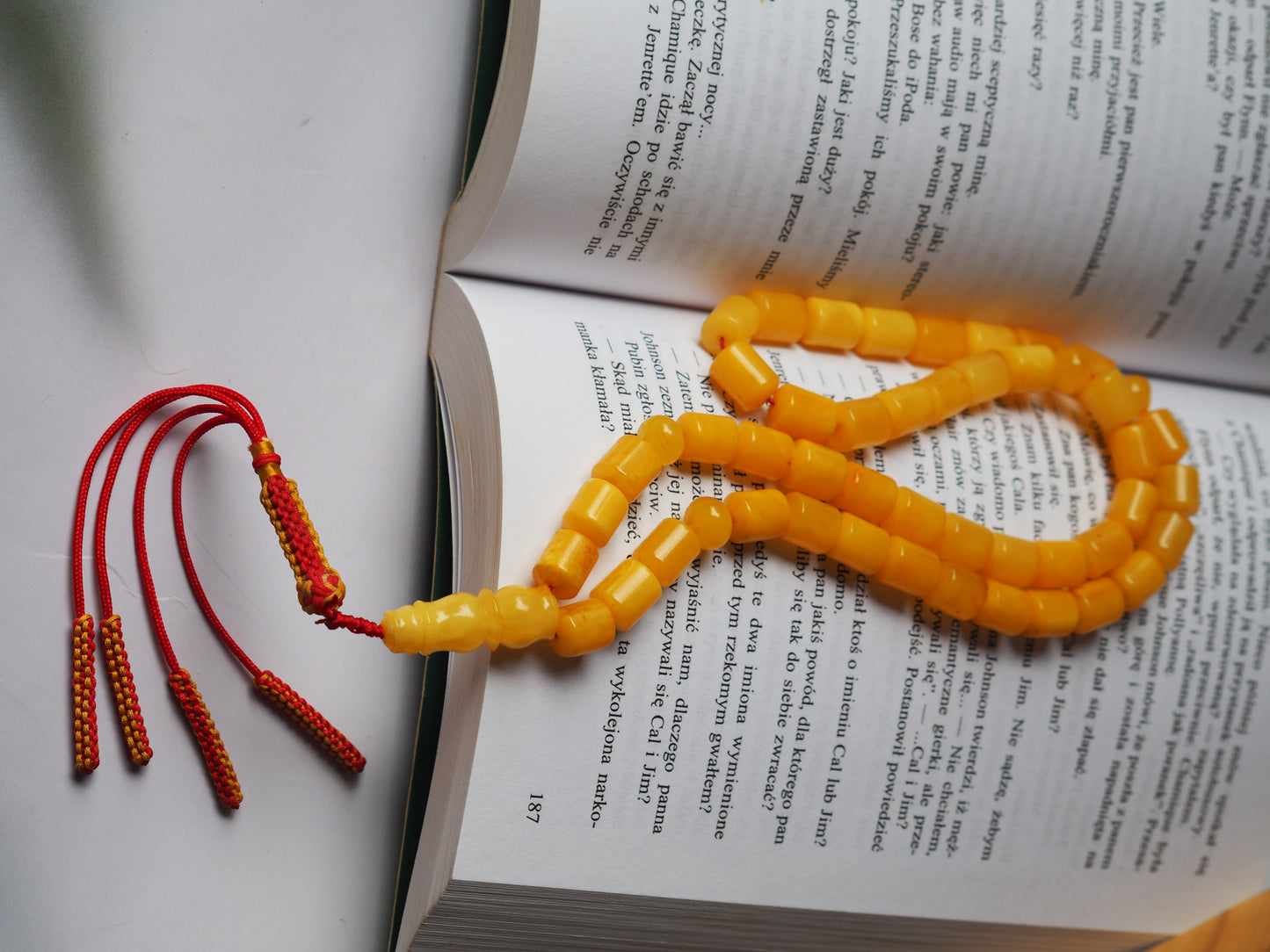 Butterscotch Amber Barrel Shape Rosary/ Tasbih