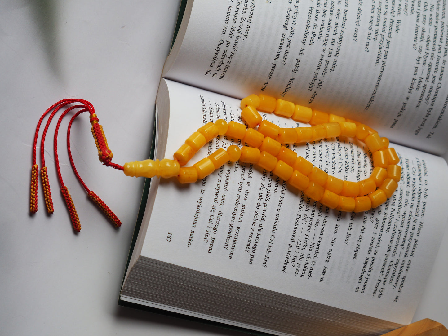 Butterscotch Amber Barrel Shape Rosary/ Tasbih