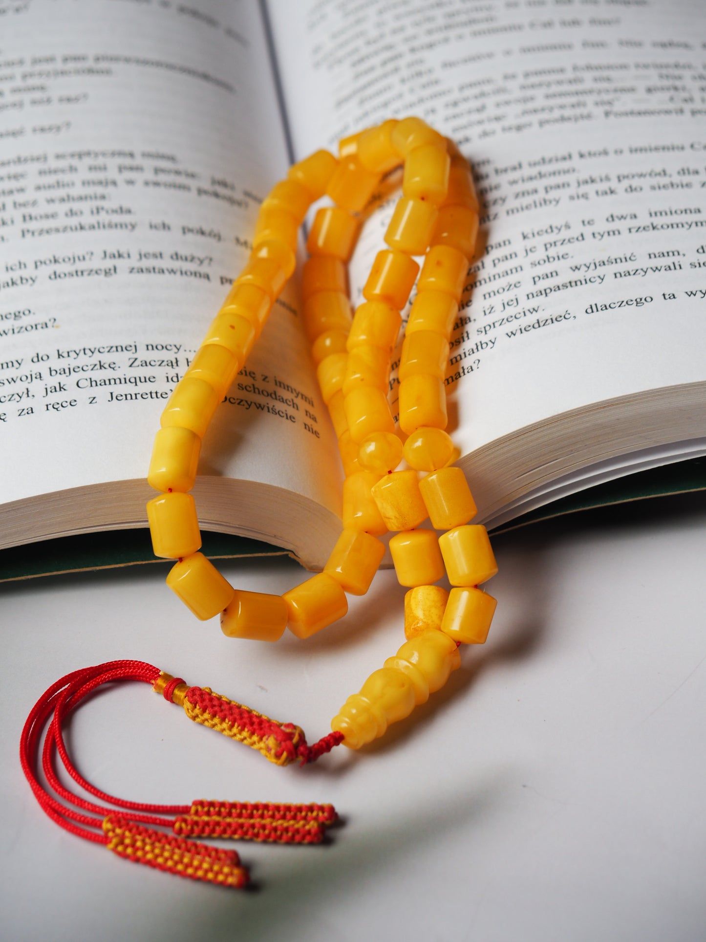Butterscotch Amber Barrel Shape Rosary/ Tasbih