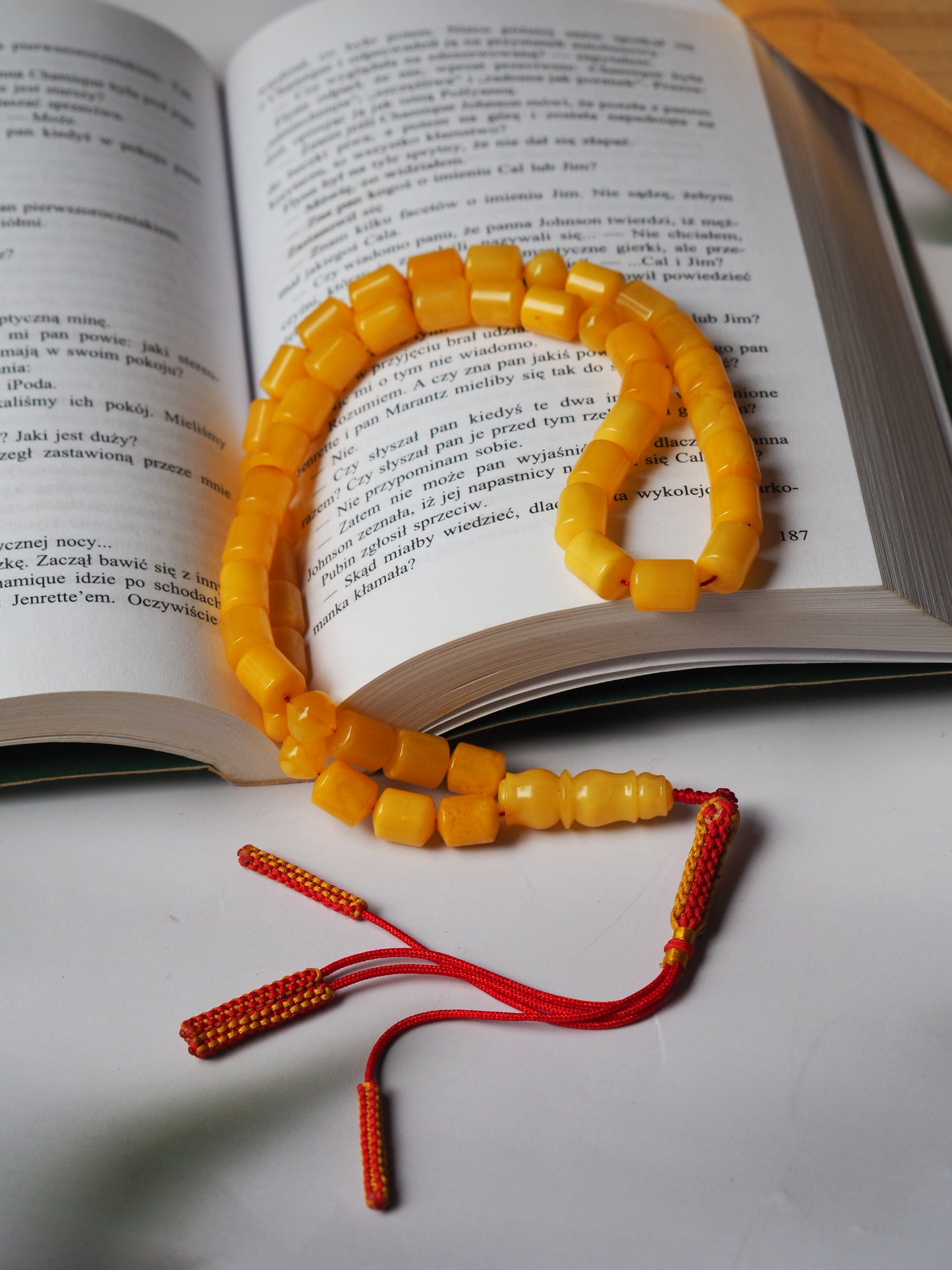 Butterscotch Amber Barrel Shape Rosary/ Tasbih