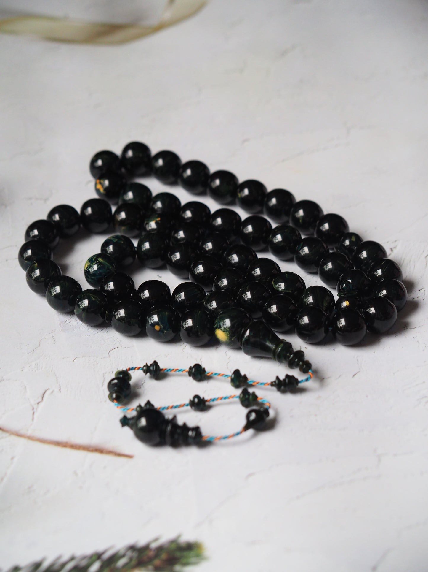 Dark Blue Moon Bakelite Rosary 55 Donut Beads
