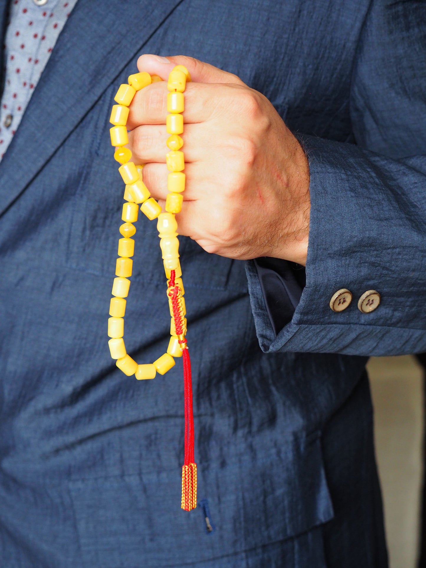 Butterscotch Amber Barrel Shape Rosary/ Tasbih
