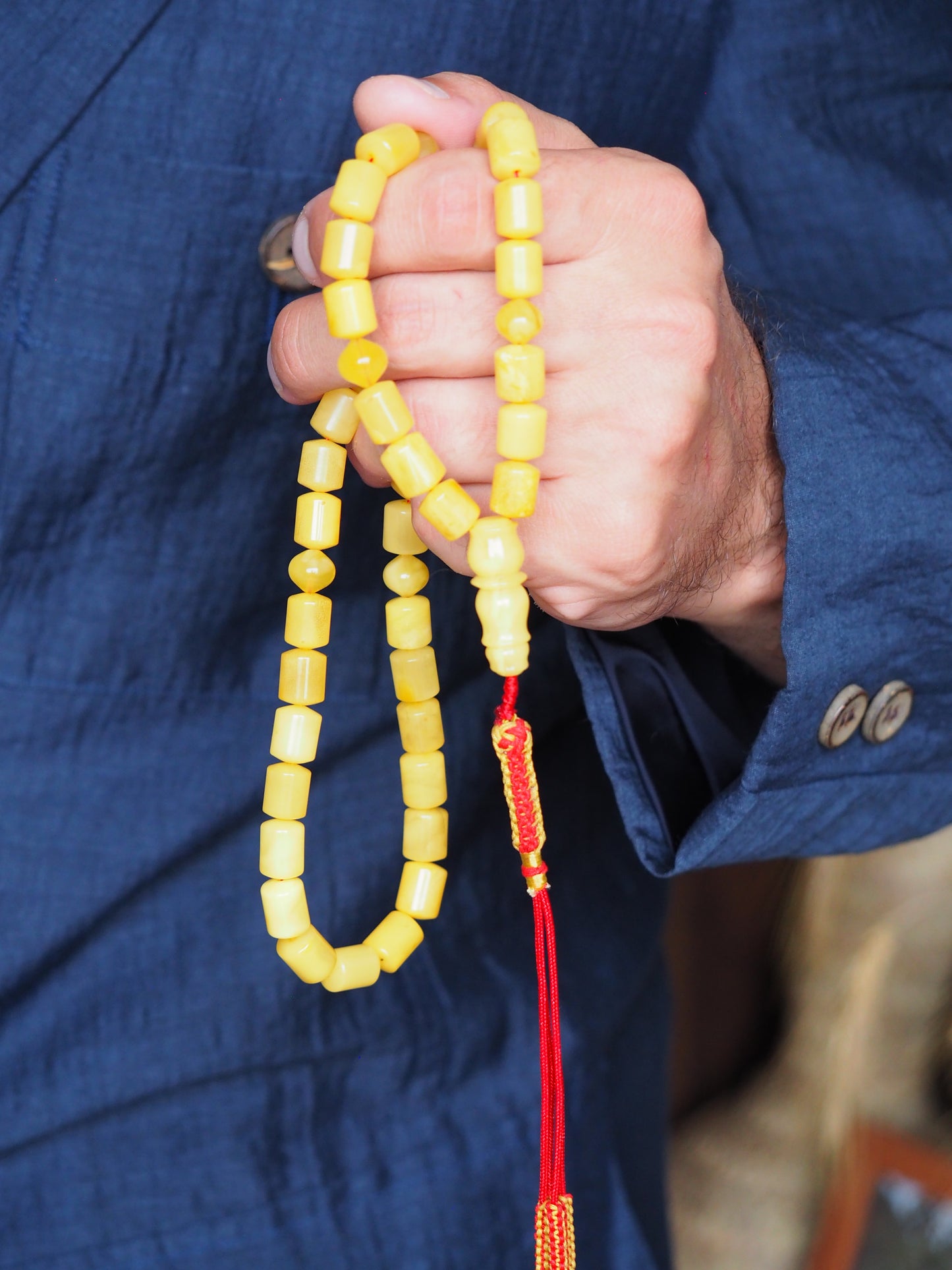 Butterscotch Amber Barrel Shape Rosary/ Tasbih